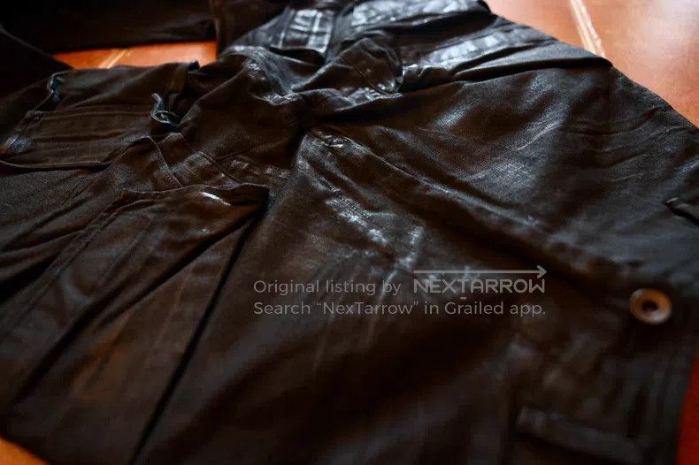 Julius Julius size:1 Dark Avant-garde Coated Shell Pants Size US 26 / EU 42 - 3 Thumbnail