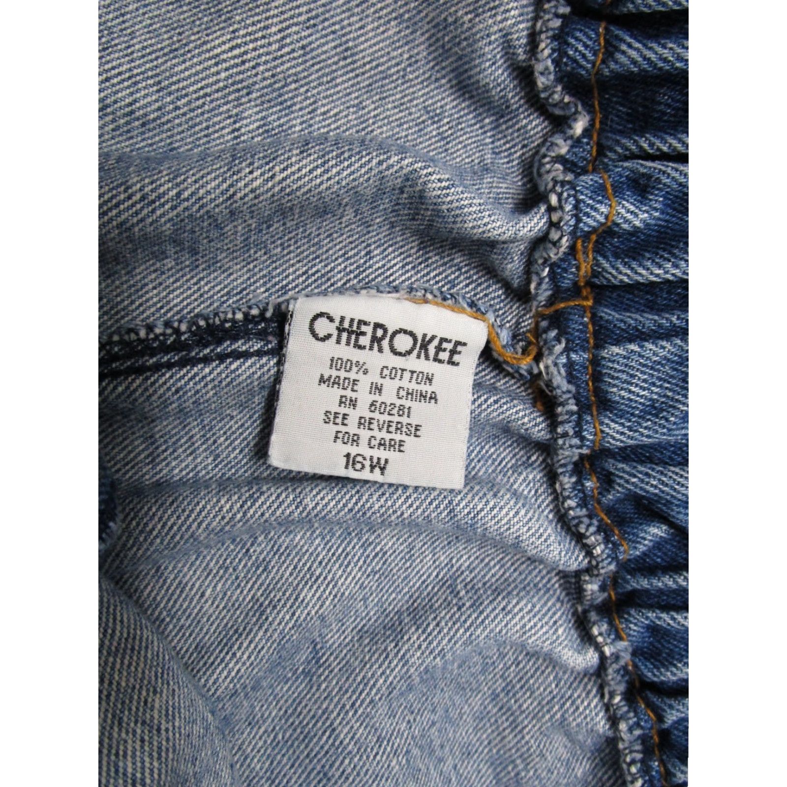 Cherokee VINTAGE Cherokee 90s Elastic Waist High Rise Mom Denim Shorts 16W Blue Stretch Pockets Womens Size 38" / US 16 / IT 52 - 2 Thumbnail