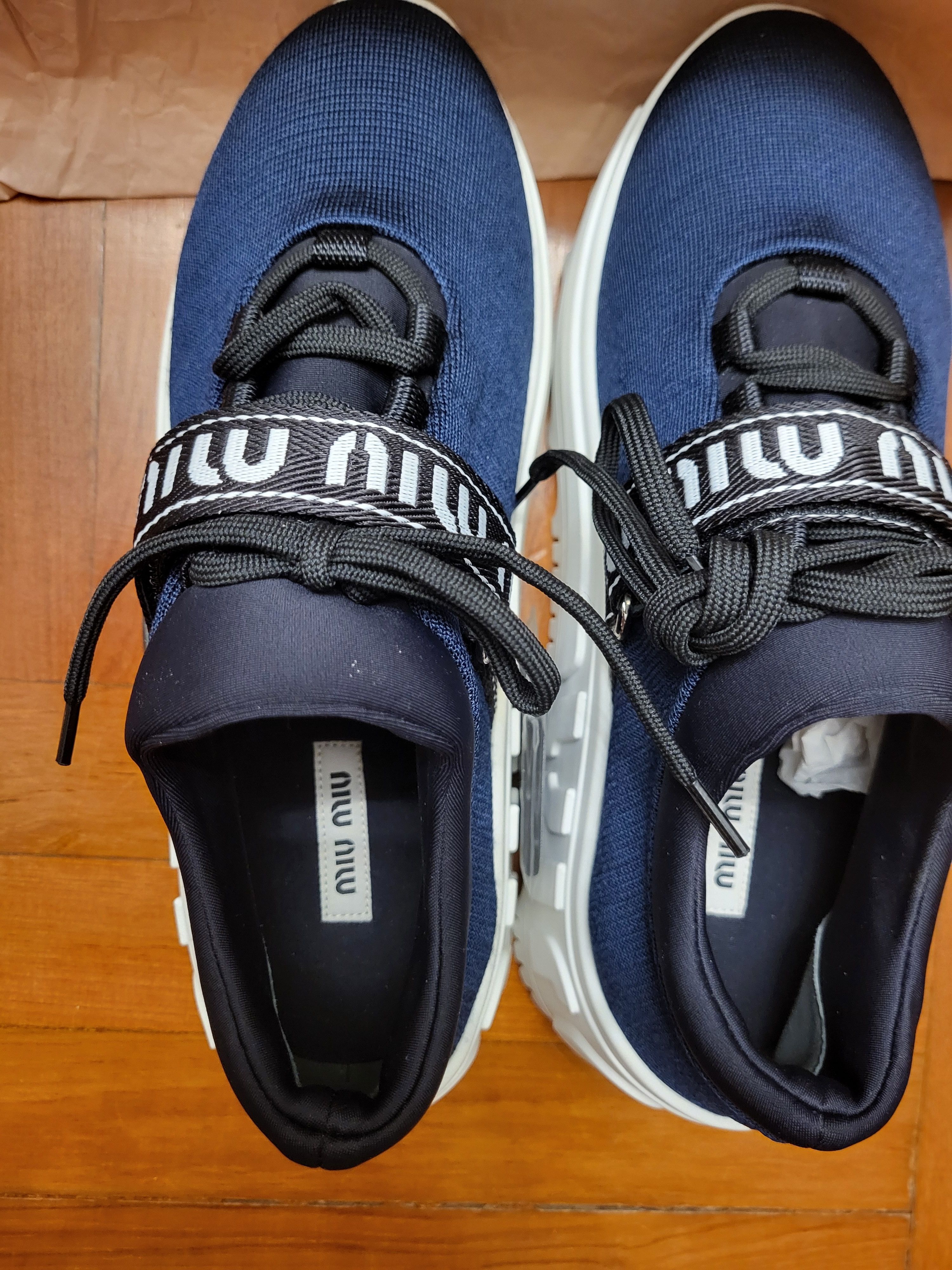 Miu Miu Navy Blue Chunky Sole Sneakers EU37 - Women's Designer Shoes Size US 7 / IT 37 - 5 Thumbnail