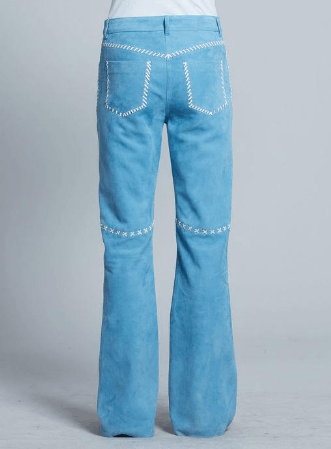 Marni o1srvl11e0624 Leather Trouser in Blue Size 30" / US 8 / IT 44 - 4 Thumbnail