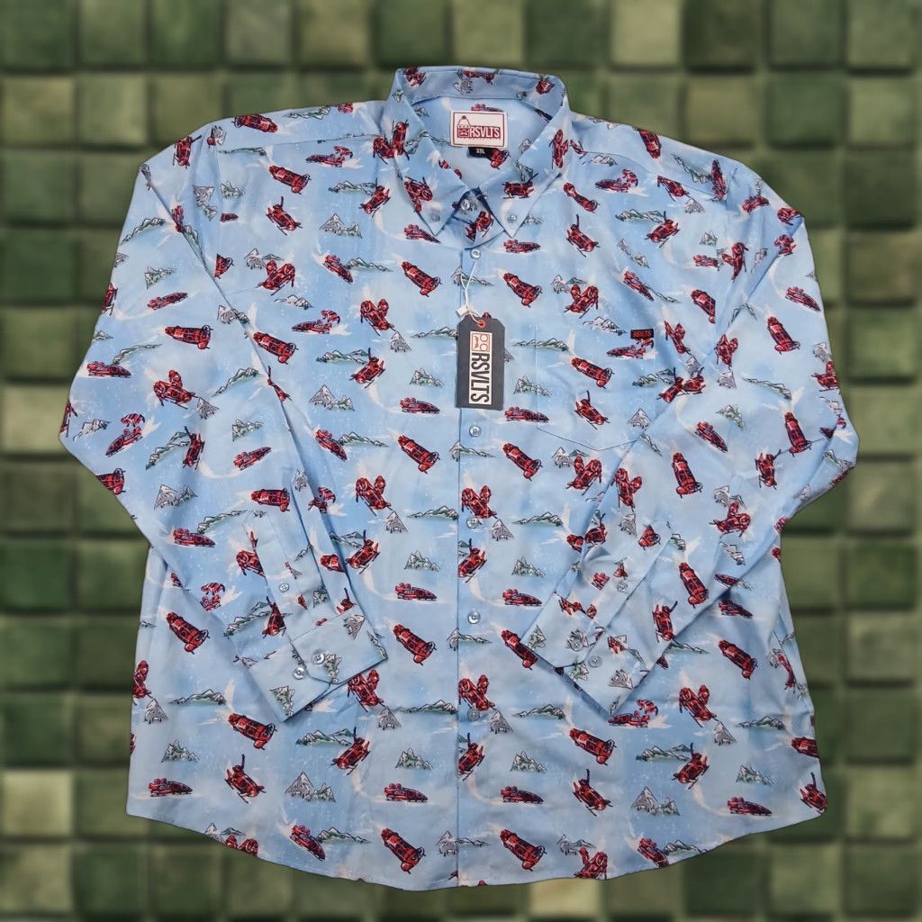 Vintage RSVLTS The Roosevelts Olympics Bobsledding Shirt Mens 3XL Blue Longsleeve Button-Up Size US XXL / EU 58 / 5 - 1 Thumbnail