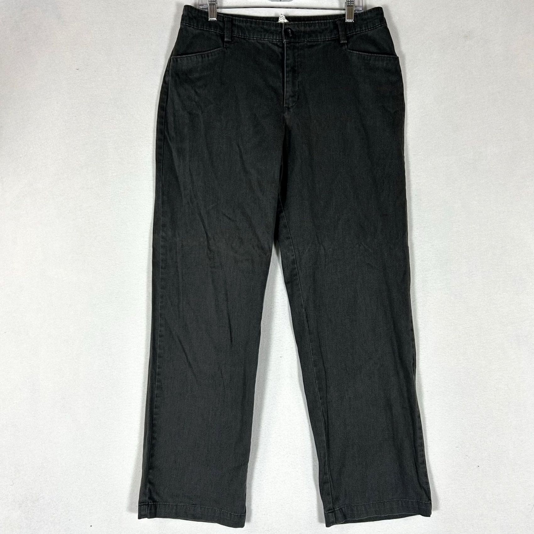 Lee Lee Relaxed Fit Straight Leg Chino Pants Womens 14 Long Gray Casual Work Office Size 36" / US 14 / IT 50 - 2 Thumbnail