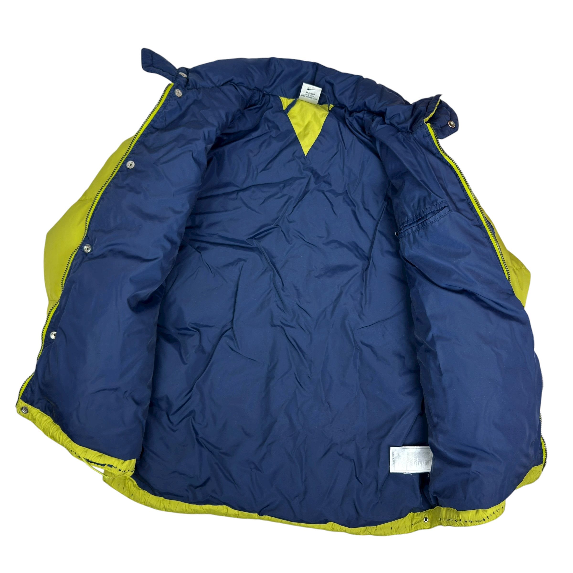 Nike Vintage Nike Mens Lime Green Swoosh Full Zip Puffer Jacket S Size US S / EU 44-46 / 1 - 10 Thumbnail