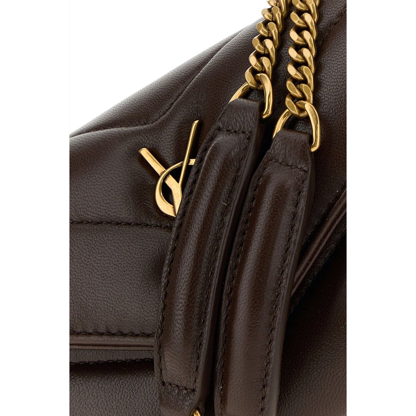 Saint Laurent Paris SAINT LAURENT $2250 Loulou Mini Deep Hickory Shoulder Bag Ne Size ONE SIZE - 4 Thumbnail