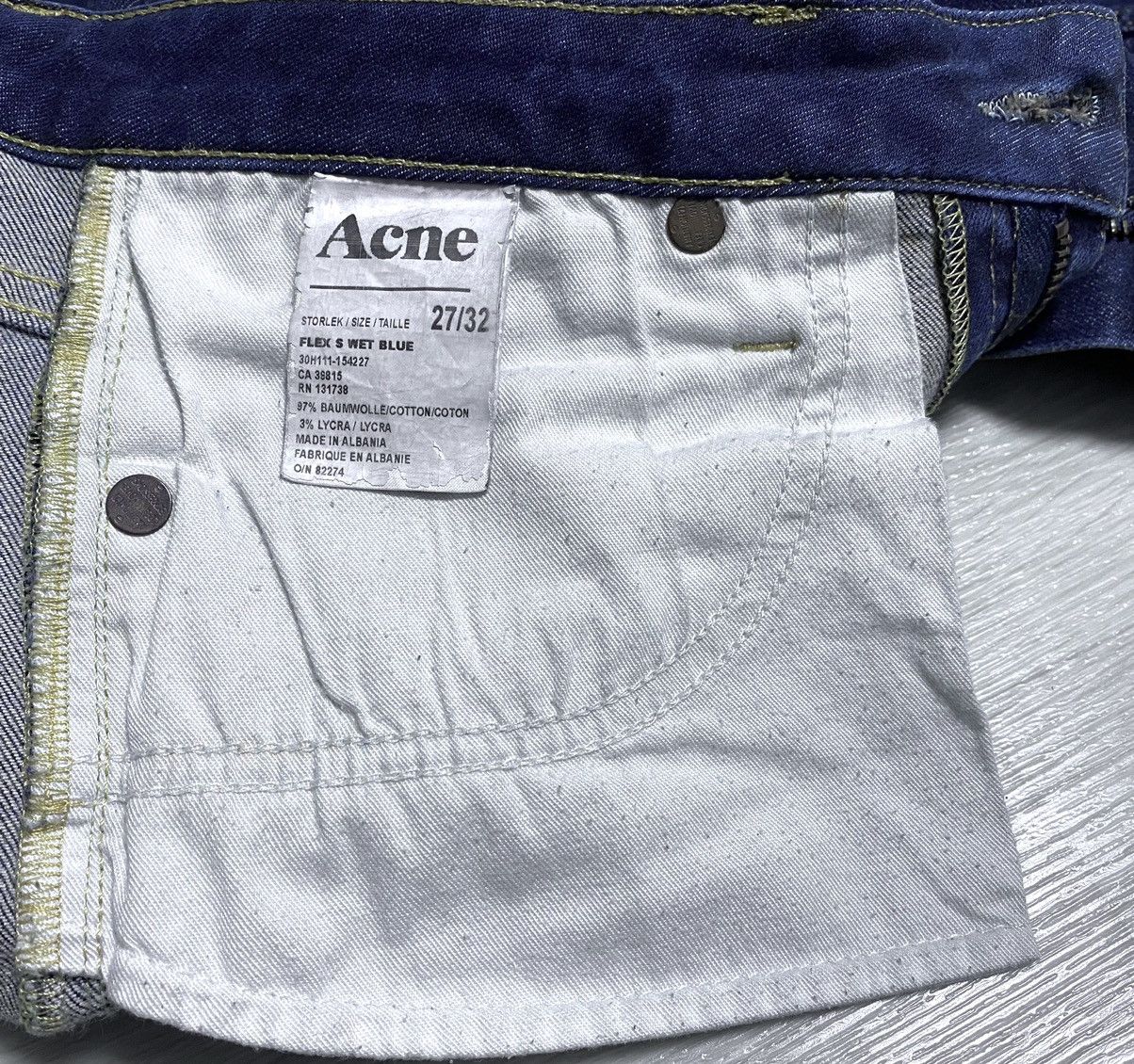 Acne Studios Women's Vintage Acne Studios Flex Wet Blue Jeans Denim Slim Size 27" / US 4 / IT 40 - 16 Thumbnail