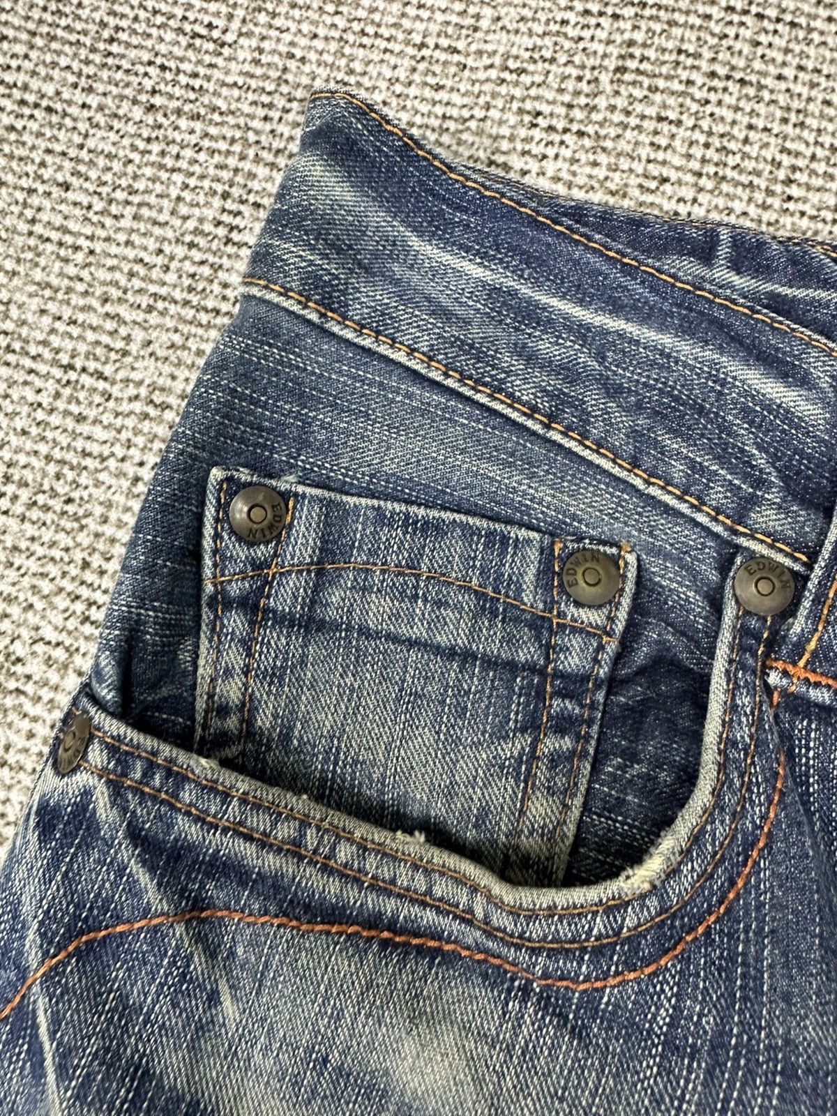 Edwin Vintage Edwin Exclusive Faded Thrash Denim 30x30 D768 Size US 30 / EU 46 - 13 Thumbnail