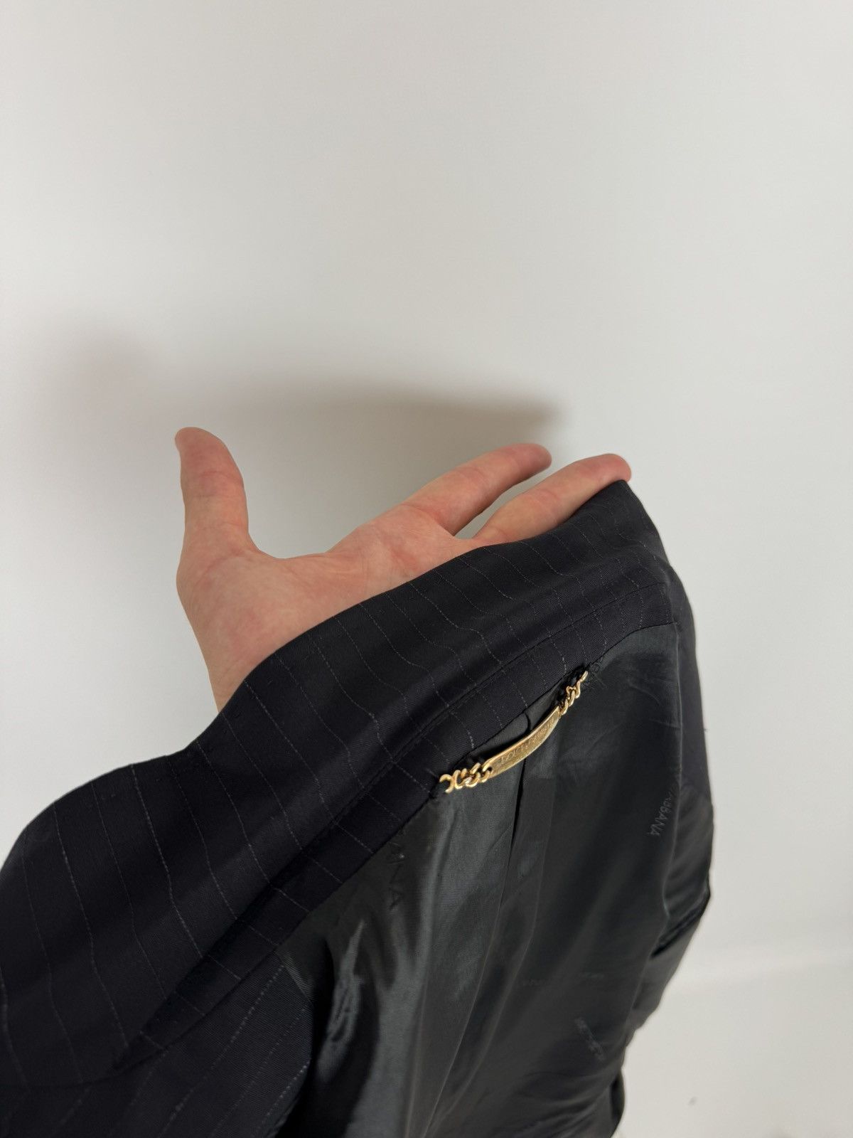 Dolce & Gabbana Dolce&Gabbana Striped Viscose Blend Classic Black Suit Size 54R - 17 Thumbnail