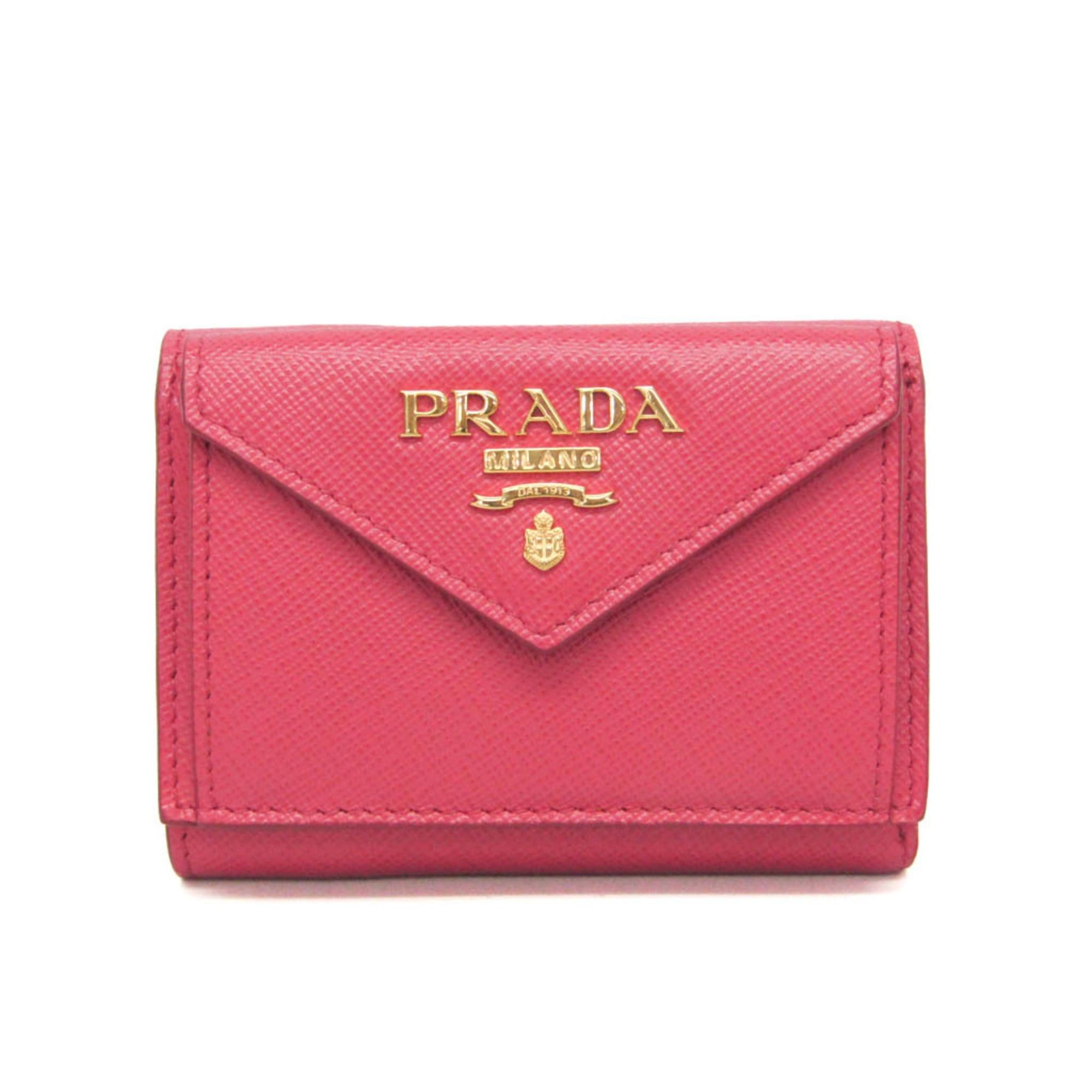 Prada Prada Saffiano SAFFIANO METAL 1MH021 Women's Leather Wallet (tri-fold) Pink Size ONE SIZE - 1 Thumbnail