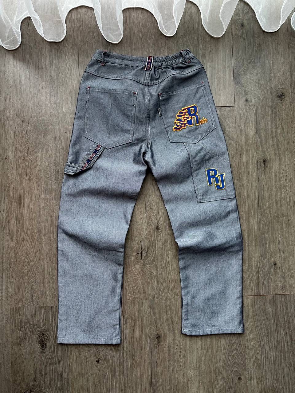 Japanese Brand × Vintage Vintage Y2K Wide Leg Rap Gray Big Logo Pants Size US 30 / EU 46 - 2 Thumbnail