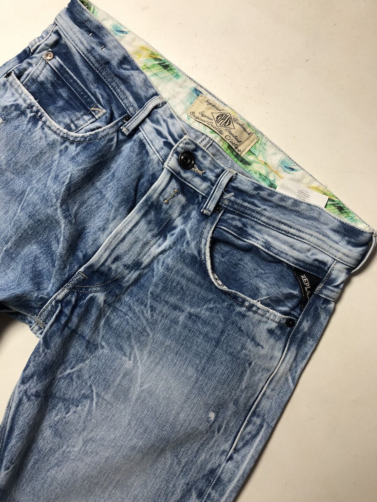 Replay Replay Hawaiian Recycle Jeans W32 L34 Distressed Light Wash Size US 32 / EU 48 - 6 Thumbnail