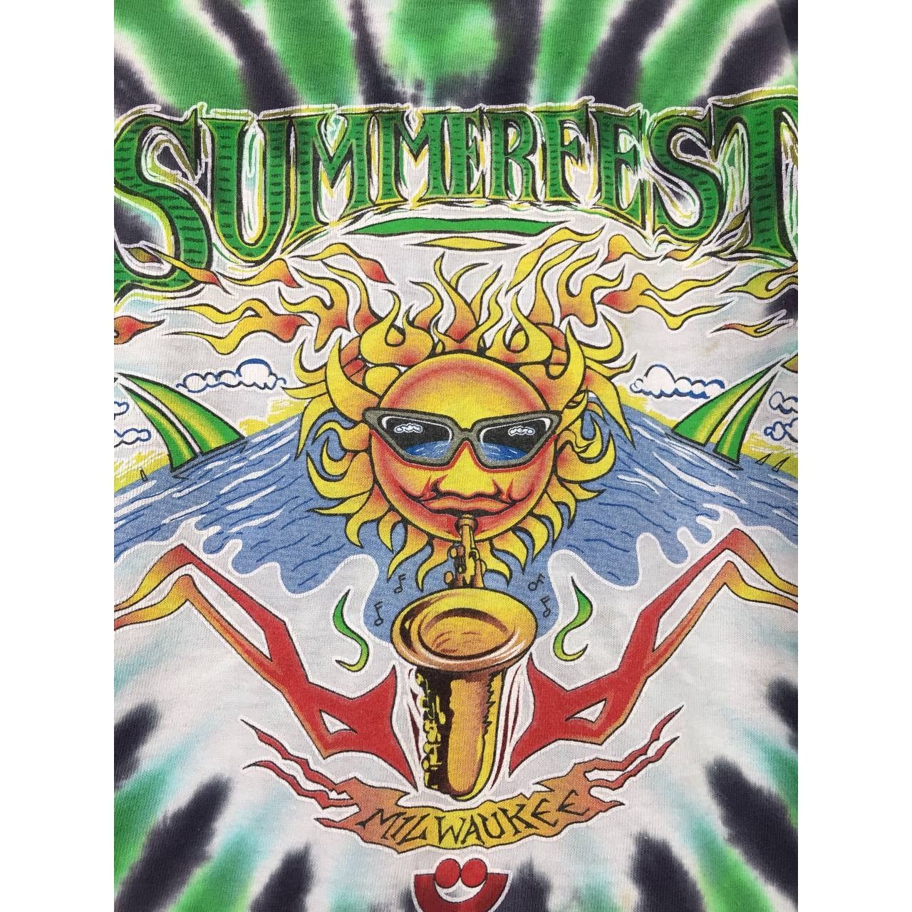 Vintage Milwaukee Summerfest Psychedelic Sun Trippy Tie Dye Tee Size US L / EU 52-54 / 3 - 4 Thumbnail