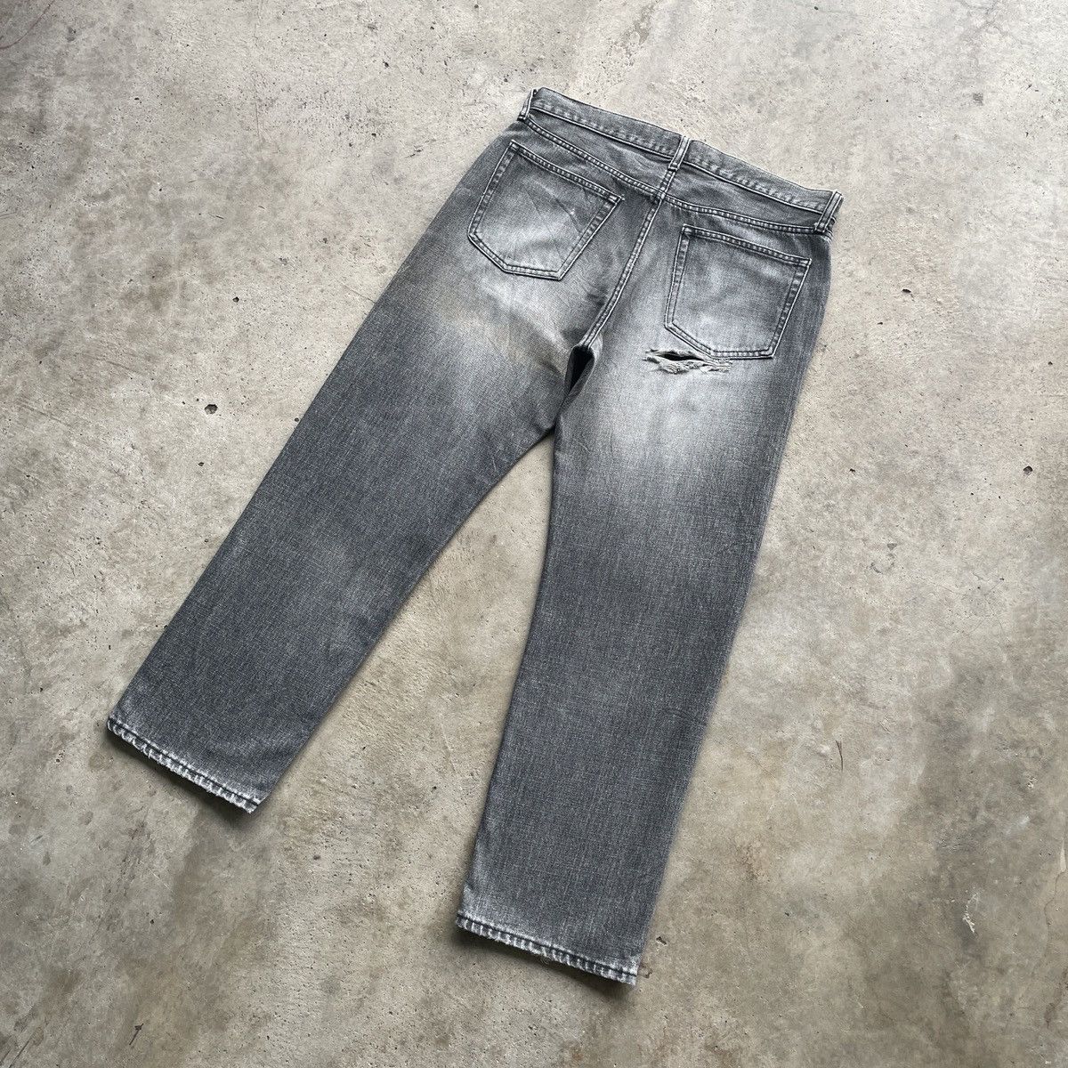 Japanese Brand × Jean × Vintage W34 Vintage Japanese Faded Black Distressed Jeans Pants Size US 34 / EU 50 - 10 Thumbnail