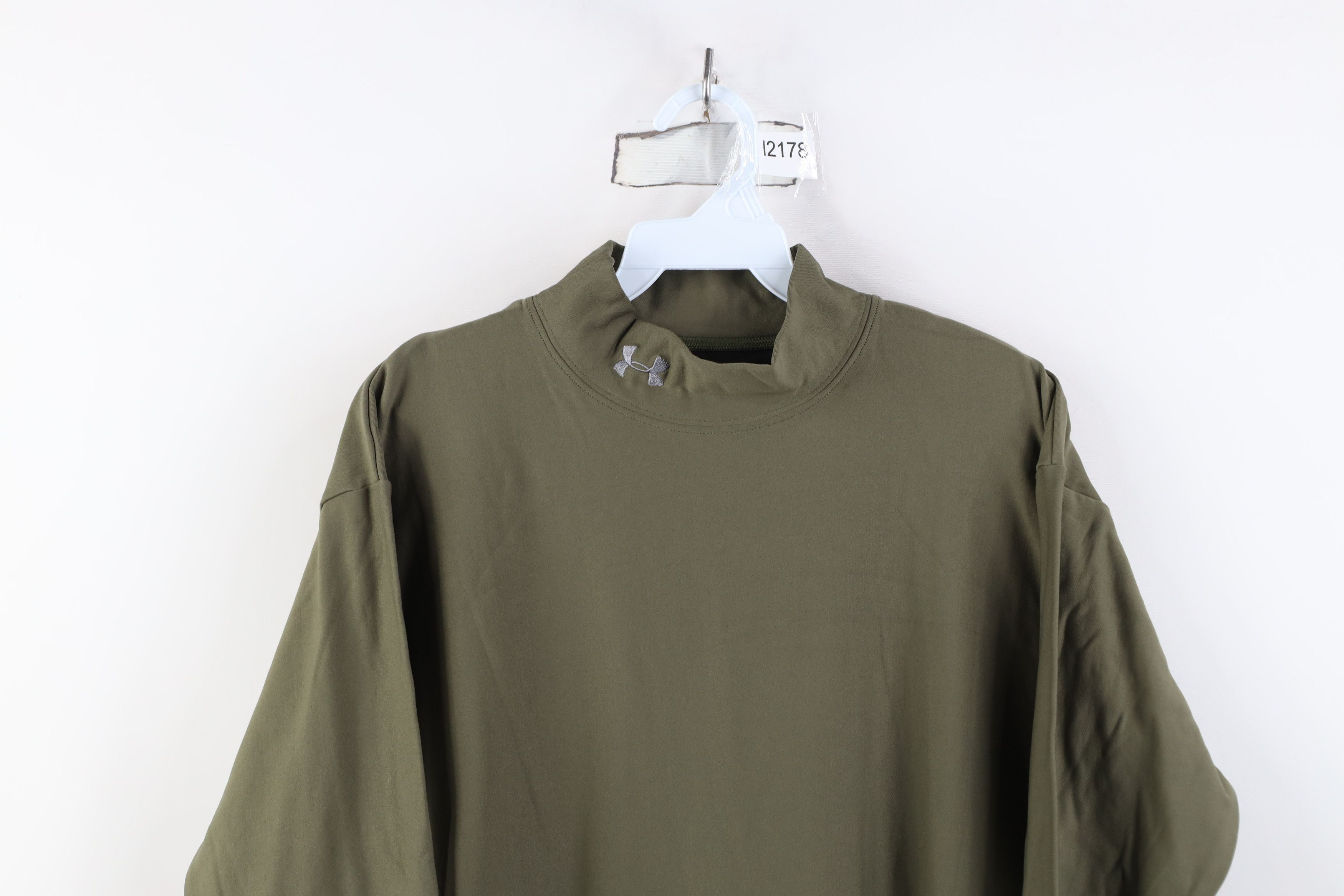 Under Armour Vintage Under Armour Compression Mock Neck T-Shirt Green Size US XL / EU 56 / 4 - 2 Thumbnail