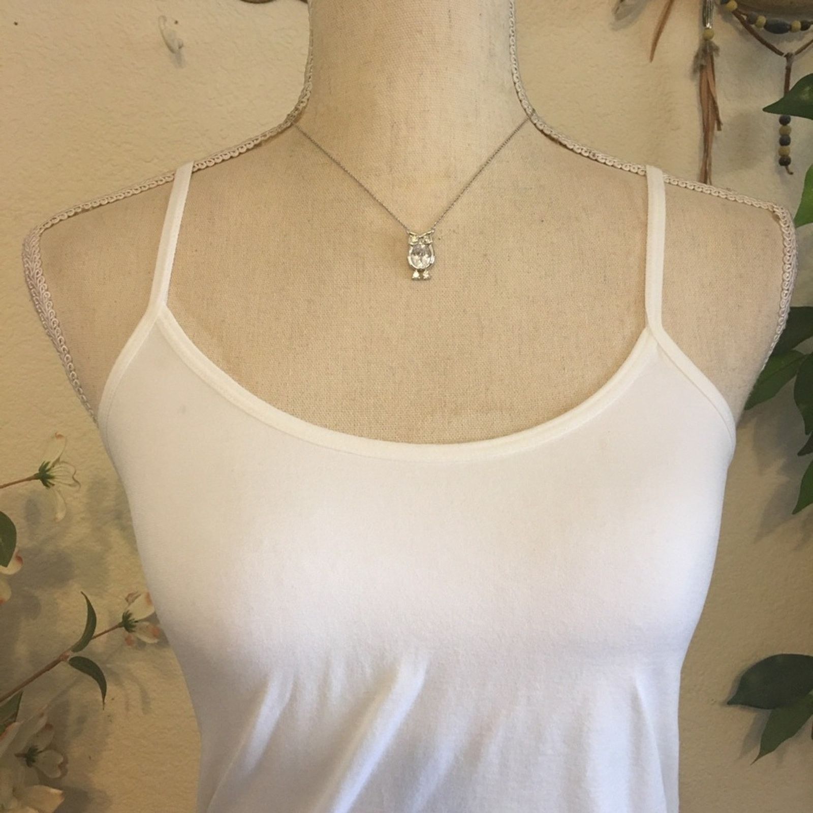 Jewelry Faceted stone owl pendant on silver plated chain Size ONE SIZE - 3 Thumbnail