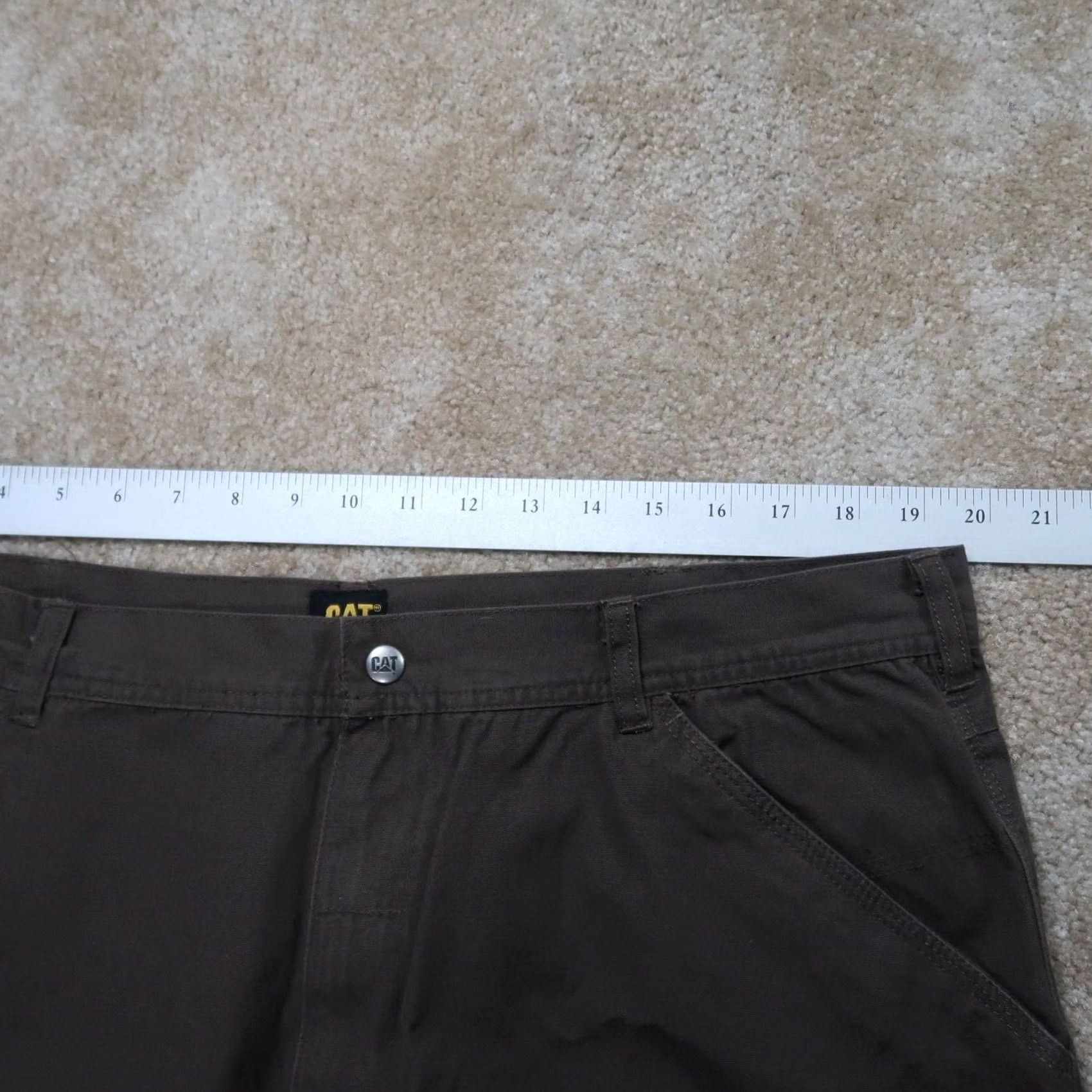Vintage VINTAGE CAT Carpenter Shorts Mens 40 Brown Canvas Workwear Bermuda 5-Pocket Design Regular Mid Rise Jeans Style Workwear Mens Brown Canvas Shorts Size US 40 / EU 56 - 6 Thumbnail