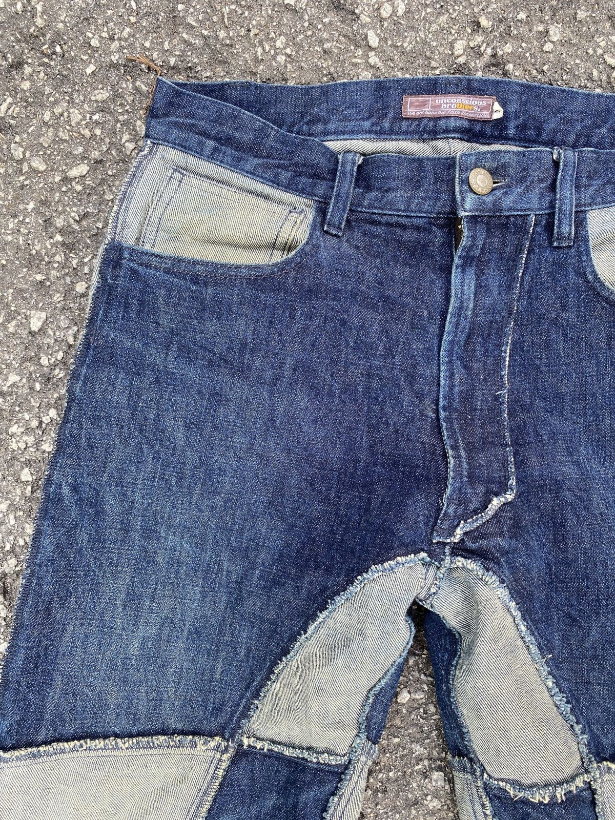 If Six Was Nine × Japanese Brand Unconscious Brothers Patchwork Design Denim Size US 31 - 6 Thumbnail