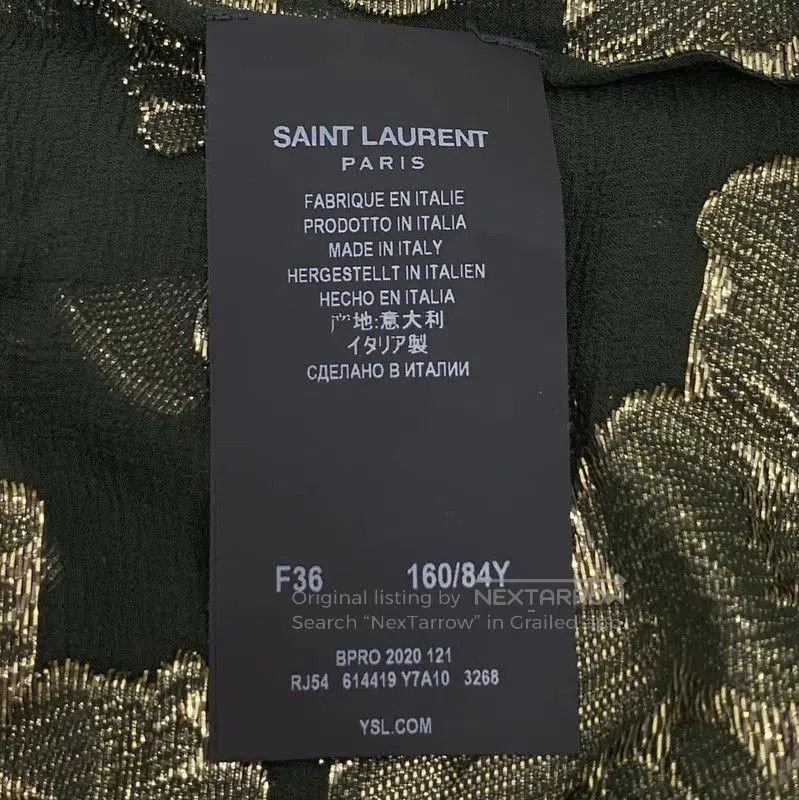 Saint Laurent Paris YSL Dark Green Silk Women's Dress . Size XS / US 0-2 / IT 36-38 - 7 Thumbnail