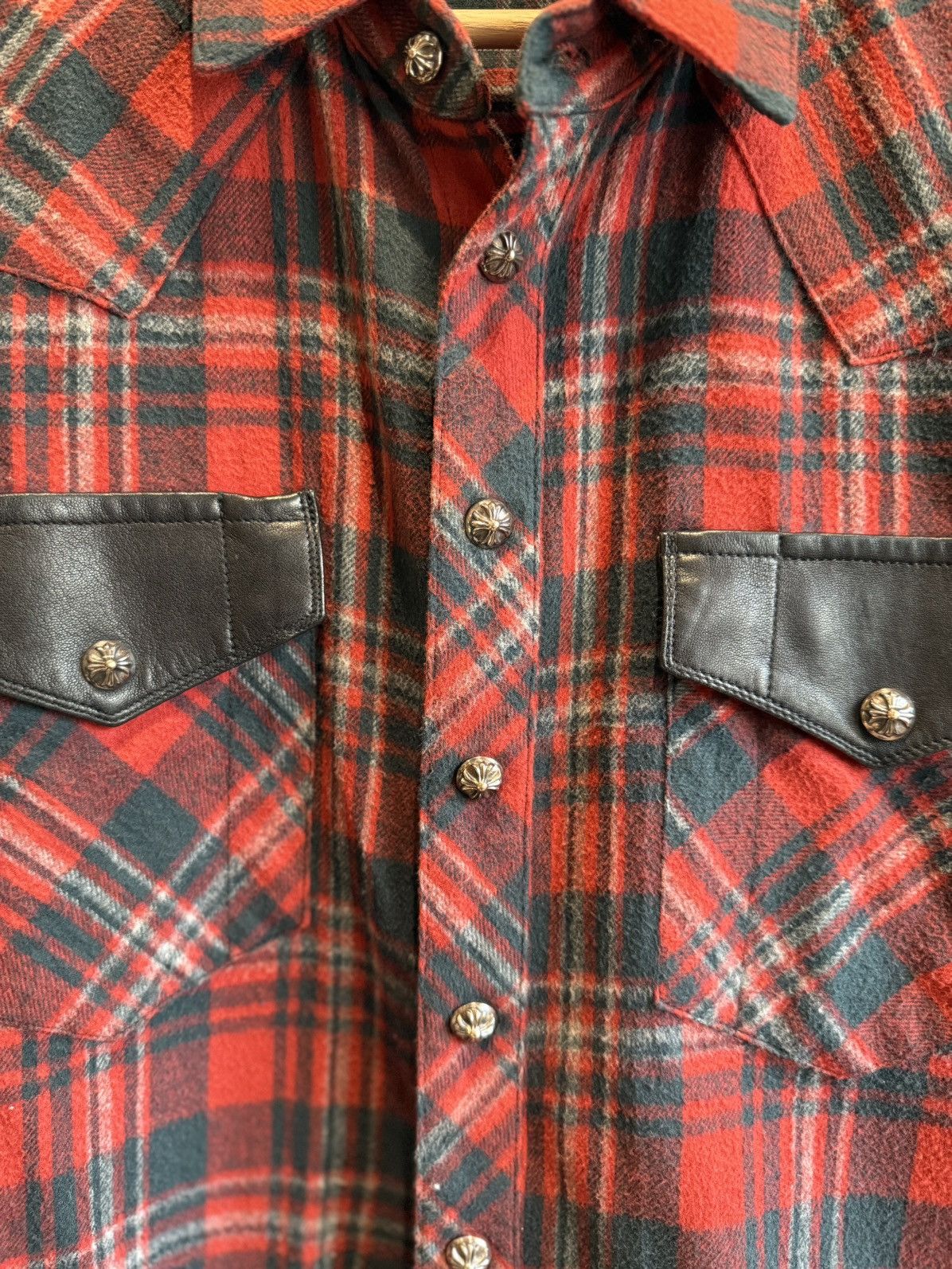 Chrome Hearts Leather fleur flannel with cross patch Size US M / EU 48-50 / 2 - 7 Thumbnail
