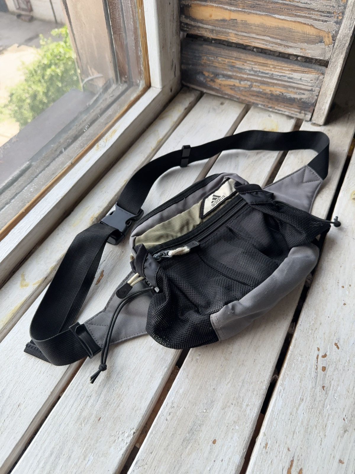 Adidas Technical Sling Bag Black Gray Y2K Style, Men's