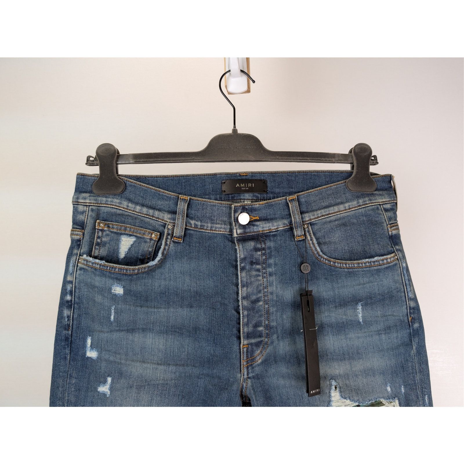 Amiri o1rshd1 MX1 Plaid Jean in Crafted Indigo Blue 33 Size US 33 - 2 Thumbnail