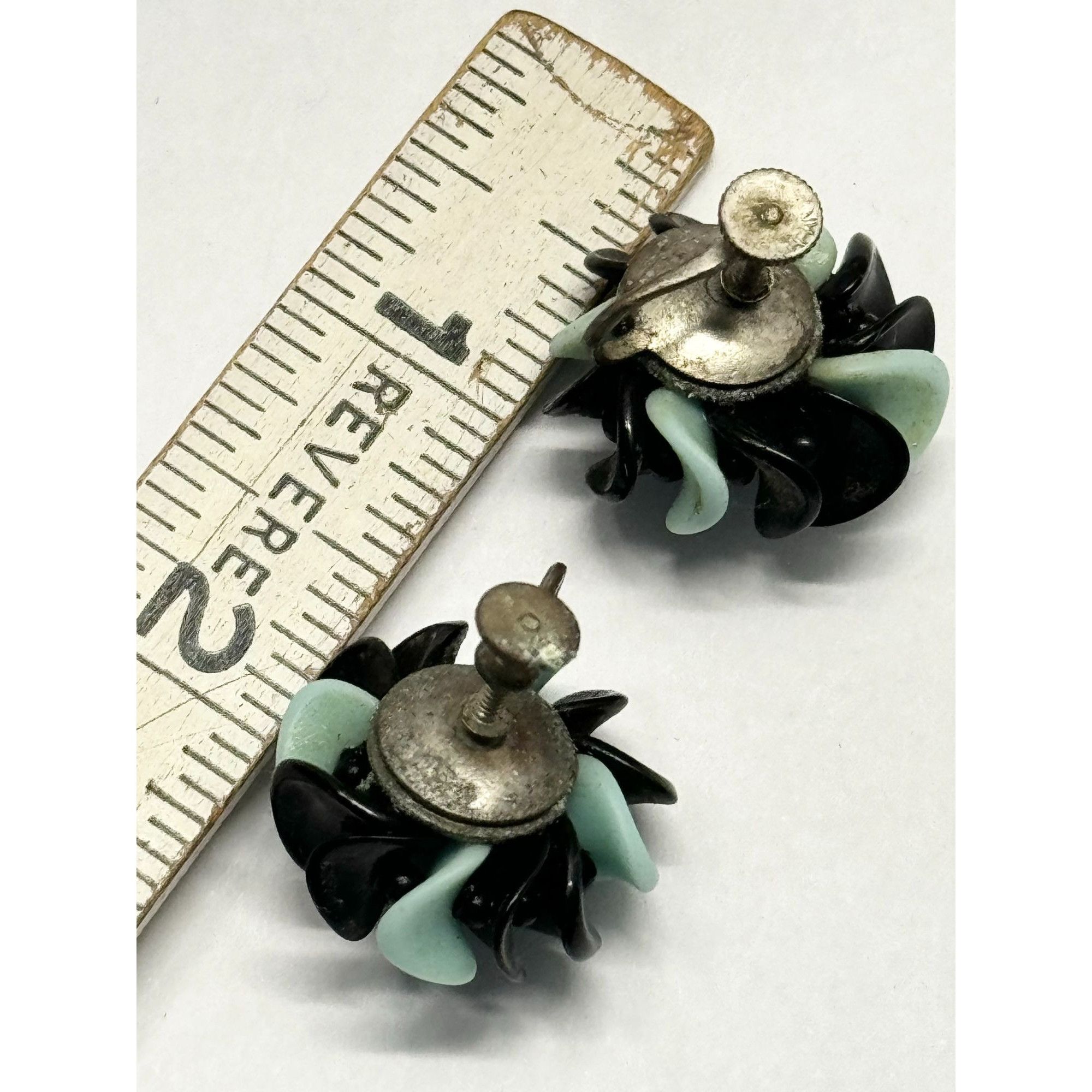 Vintage Vintage blue and black glass earrings Size ONE SIZE - 5 Thumbnail