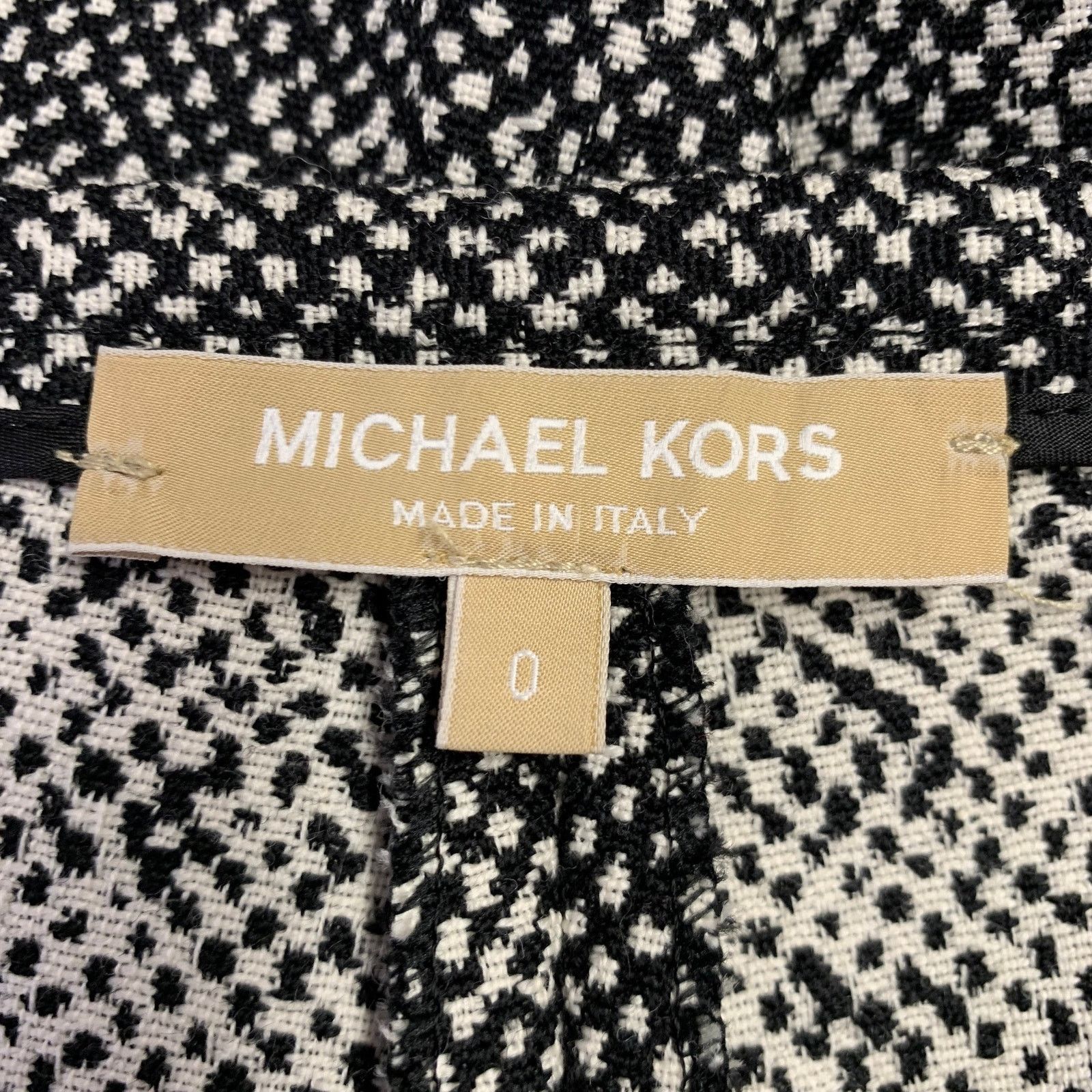 Michael Kors MICHAEL KORS Black White Wool Tweed Side Zipper Dress Pants Size 25" / US 0 / IT 36 - 3 Thumbnail