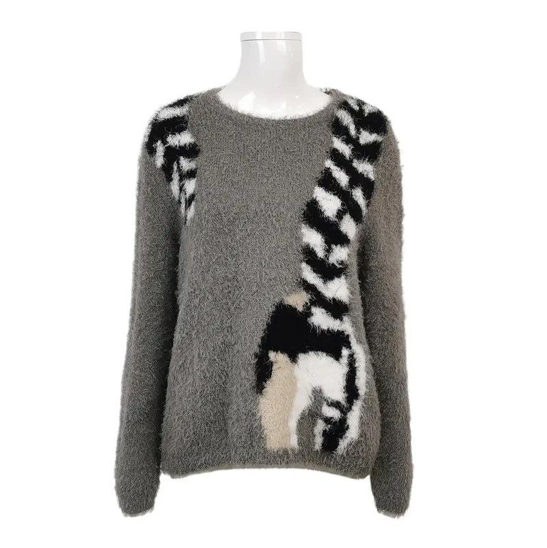 Max Mara MaxMara Gray Cotton Blend Pullover Sweater 0089 Size XL / US 12-14 / IT 48-50 - 1 Thumbnail