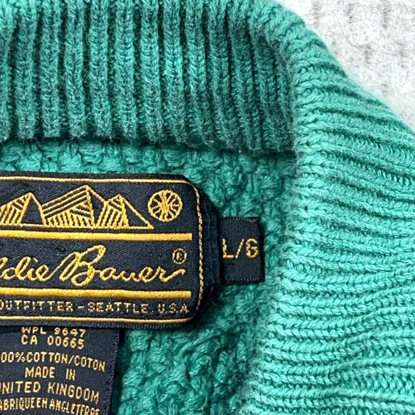 Eddie Bauer VINTAGE Eddie Bauer Sweater Men L Green Henley Waffle Knit Fishermen Grandpa Logo Pullover Knit Casual Classic 90s Mens Size US L / EU 52-54 / 3 - 7 Thumbnail