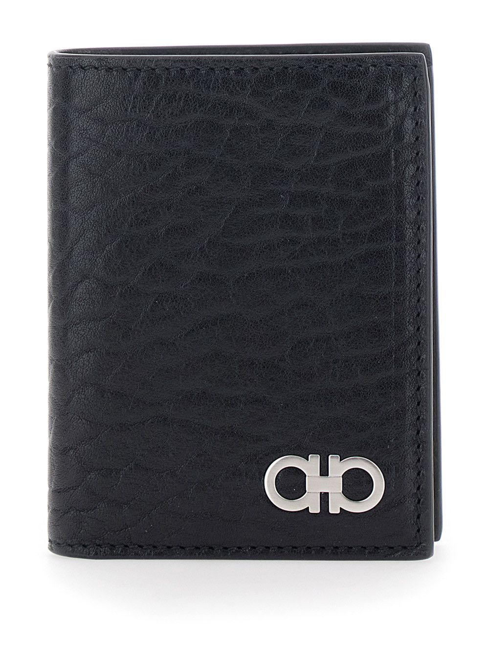 Salvatore Ferragamo Black Bi-Fold Wallet with Gancini Plaque on the Front in Leather Man Size ONE SIZE - 1 Thumbnail