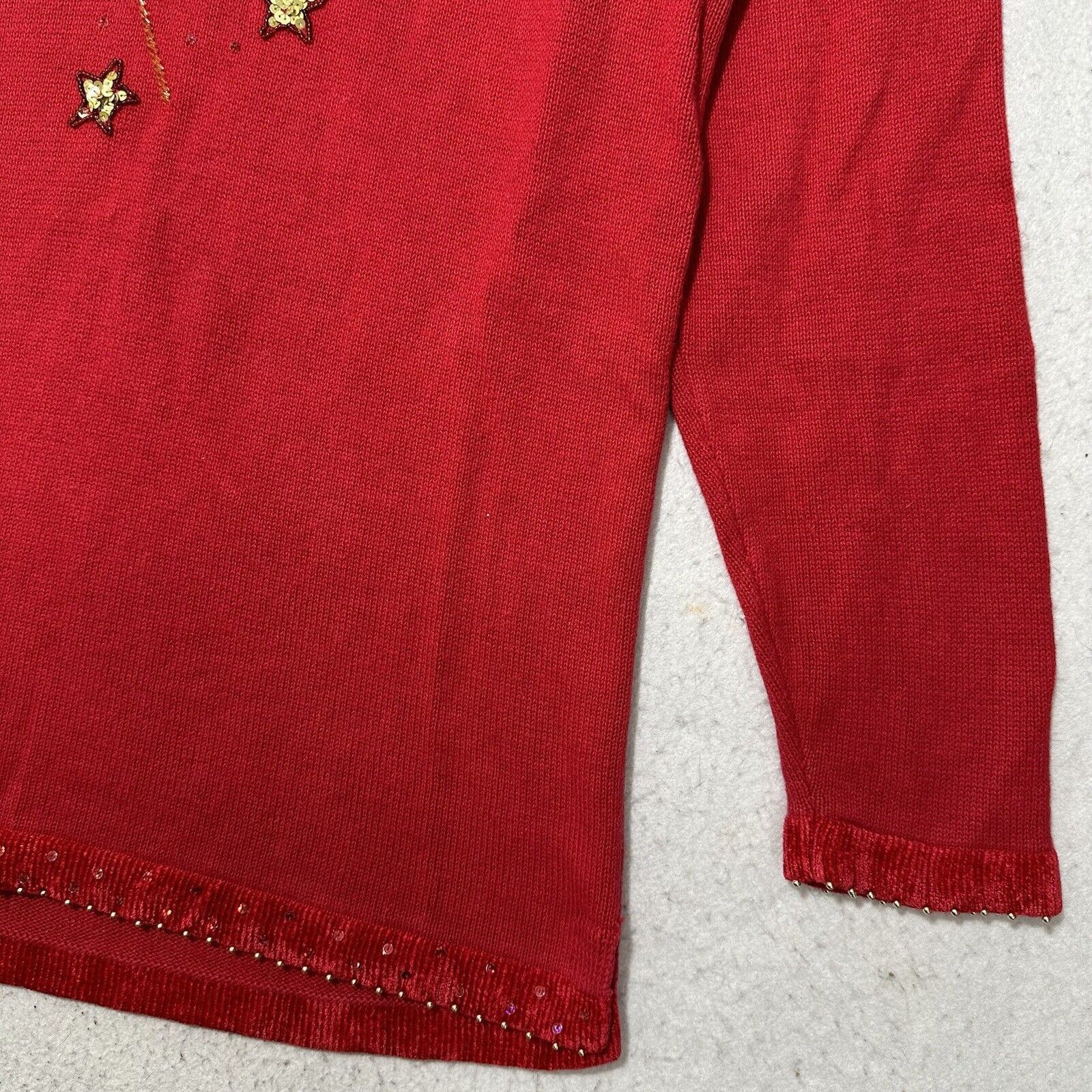 Other Vintage Quacker Factory Large V-Neck Sweater American Flag Size L / US 10 / IT 46 - 5 Thumbnail