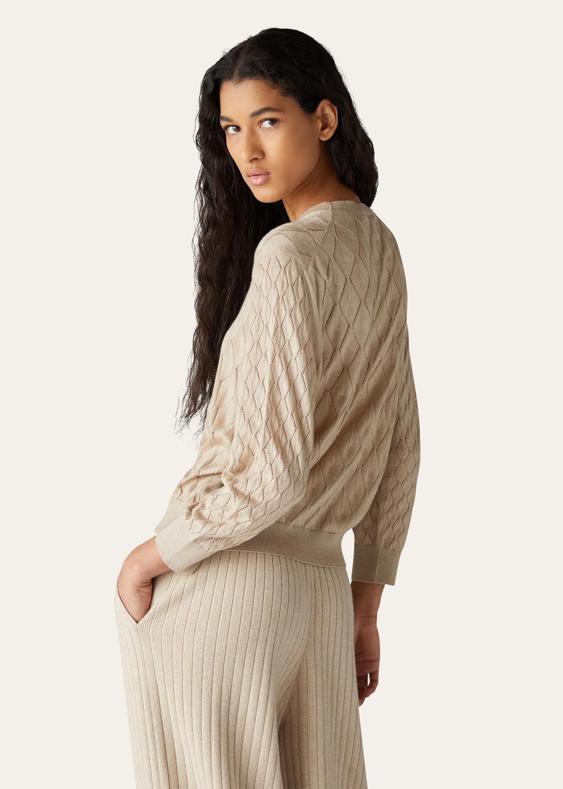 Loro Piana o1srvl11e0125 Piura Crewneck Sweater in Beige Size M / US 6-8 / IT 42-44 - 5 Thumbnail