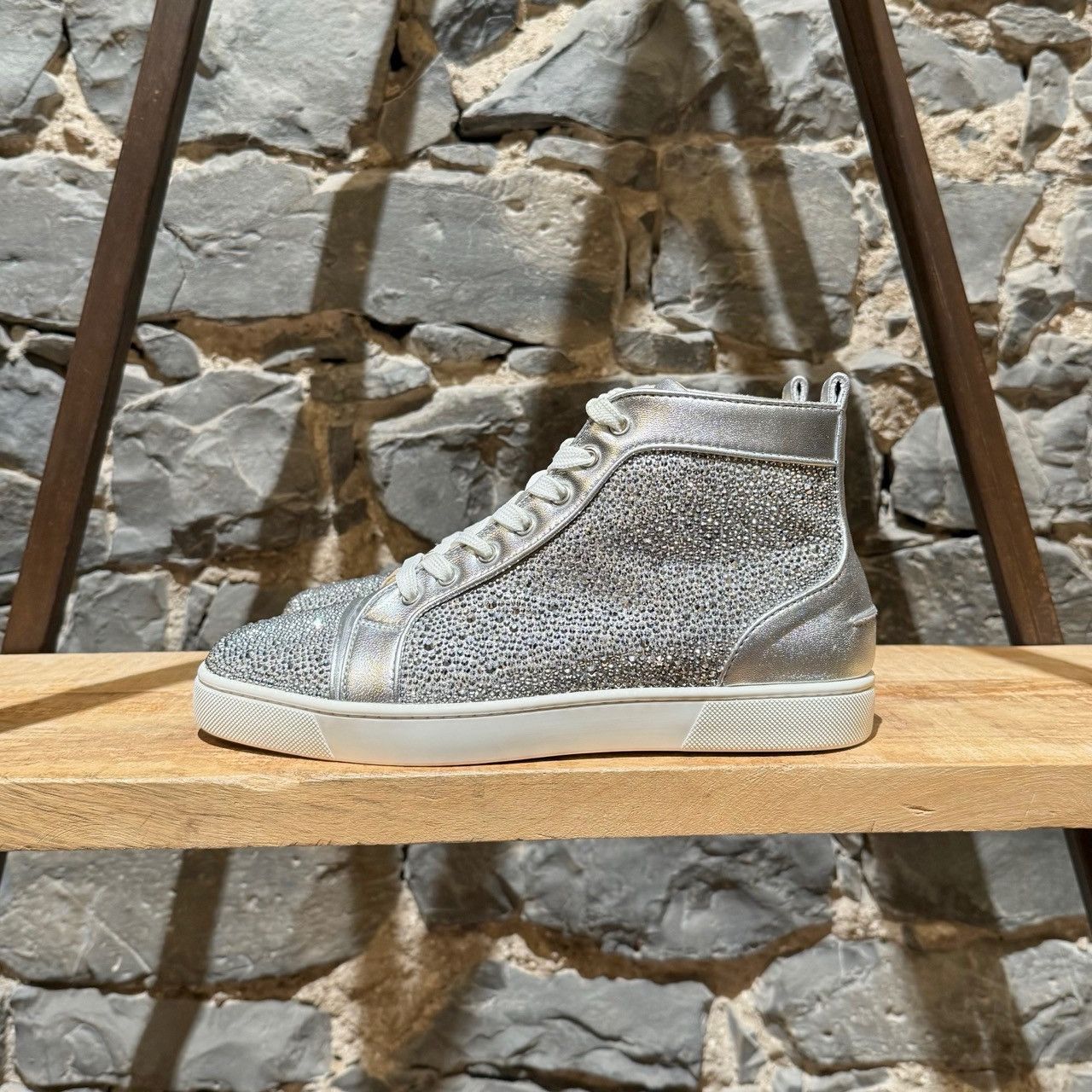 Christian Louboutin Christian Louboutin Silver Louis Strass High-top Sneakers Size US 8 / EU 41 - 6 Thumbnail
