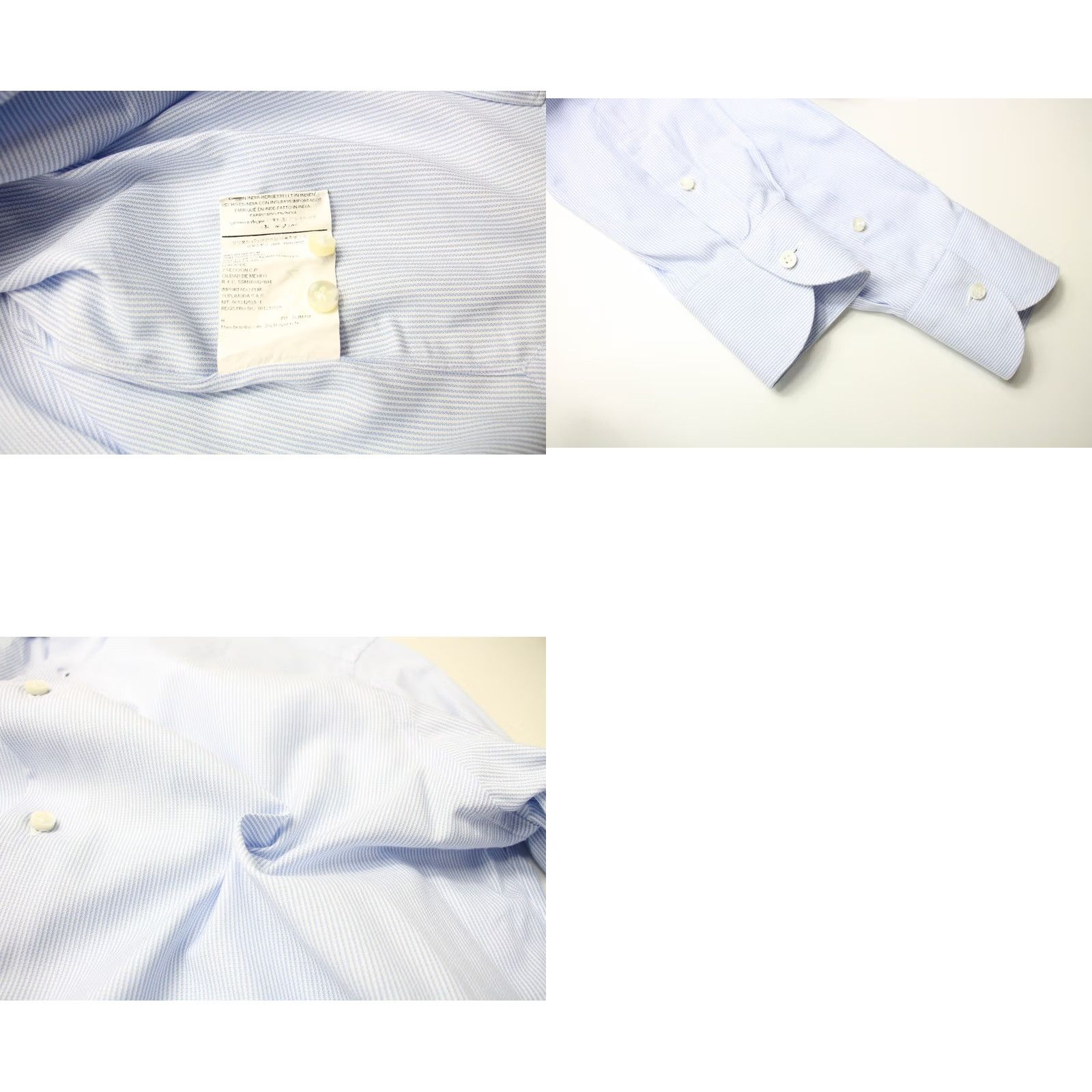 Suitsupply Suitsupply Custom Made Slim Fit Formal Shirt Men's 37/14 1/2 Blue Pinstripe Dress Shirt Size 36R - 8 Thumbnail