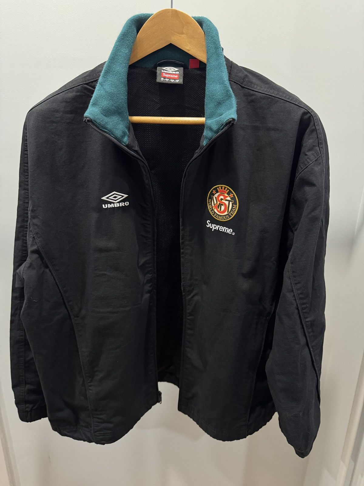 Supreme Umbro Cotton Ripstop Track Jacket Black White Red