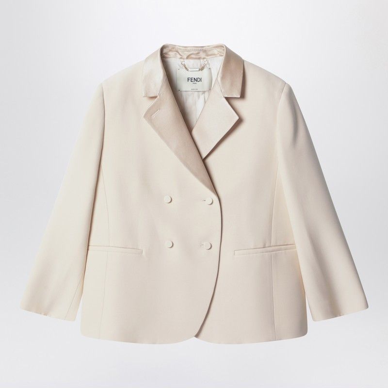 Fendi Fendi Ivory Single-Brested Jacket Size L / US 10 / IT 46 - 1 Thumbnail