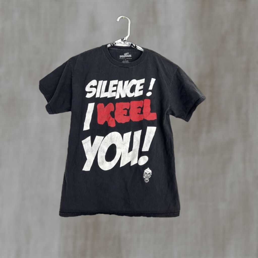 Vintage Jeff Dunham T-Shirt Mens Medium Black Silence I Keel You Graphic Short Sleeve Tee Size US M / EU 48-50 / 2 - 1 Thumbnail
