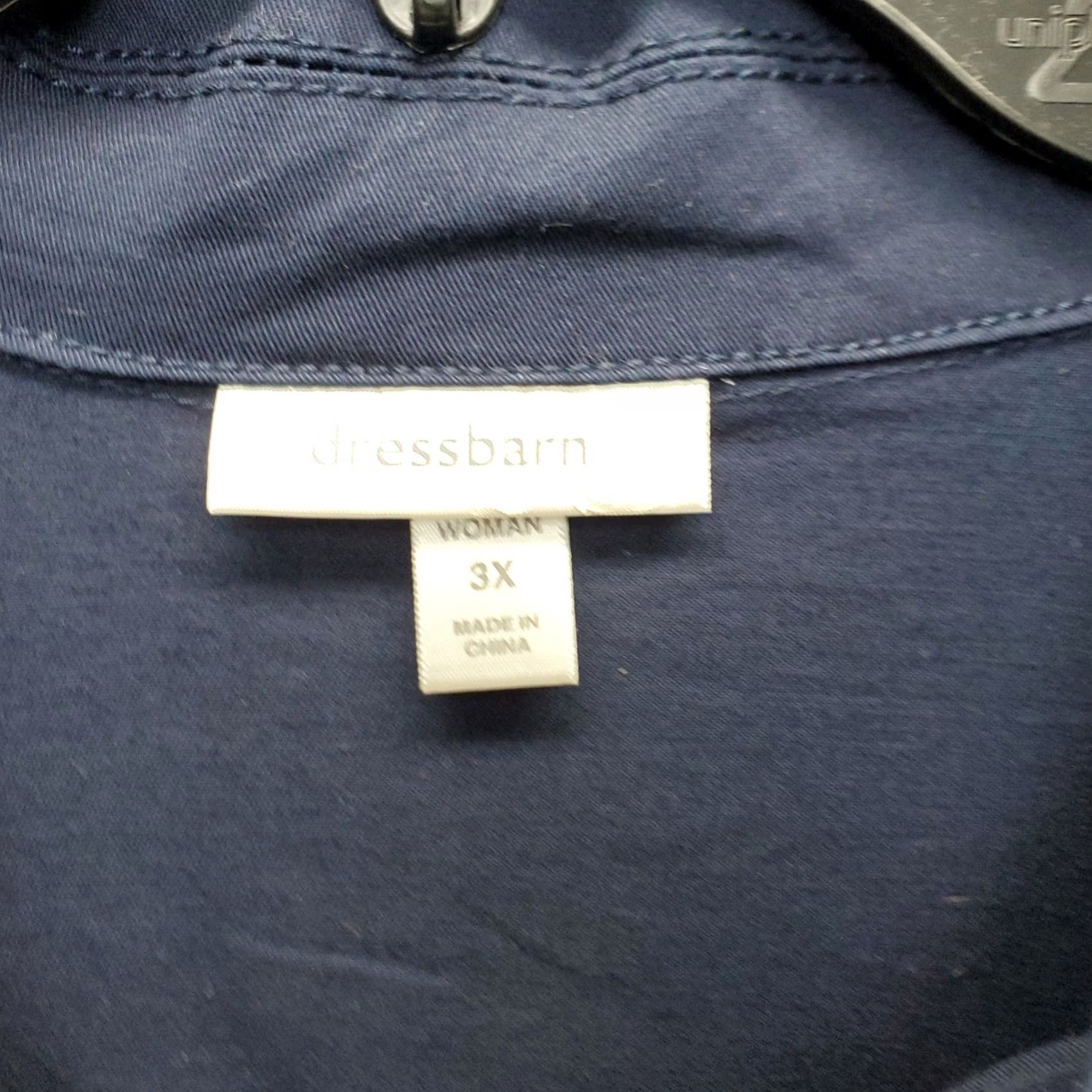 Vintage Dressbarn Shacket Womens 3X Navy Lightweight Collared Button Front Shirt Size XXL / US 16-18 / IT 52-54 - 5 Thumbnail