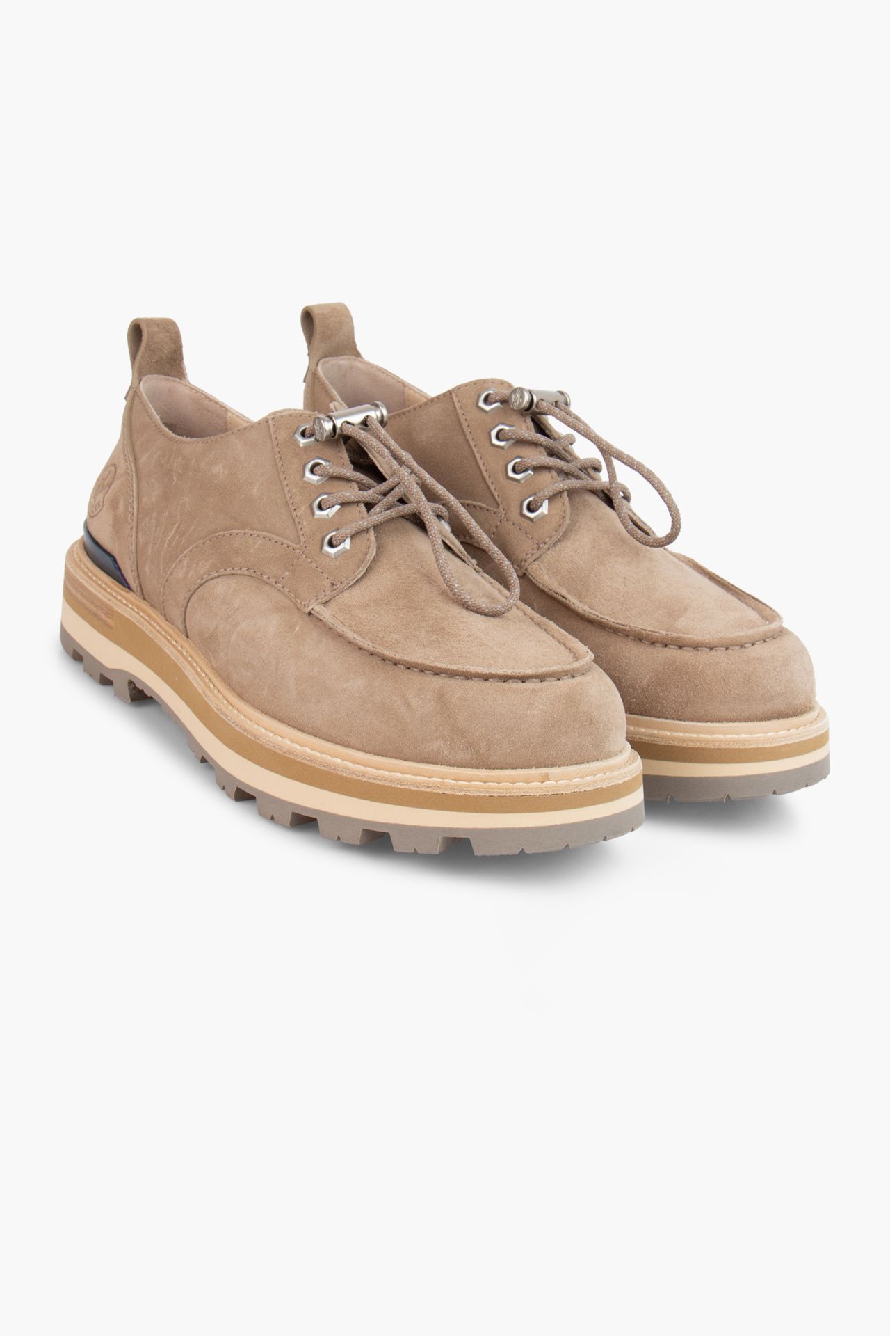 Moncler o1y0225 Leather Laced Shoes in Beige Size US 10 / EU 43 - 2 Thumbnail