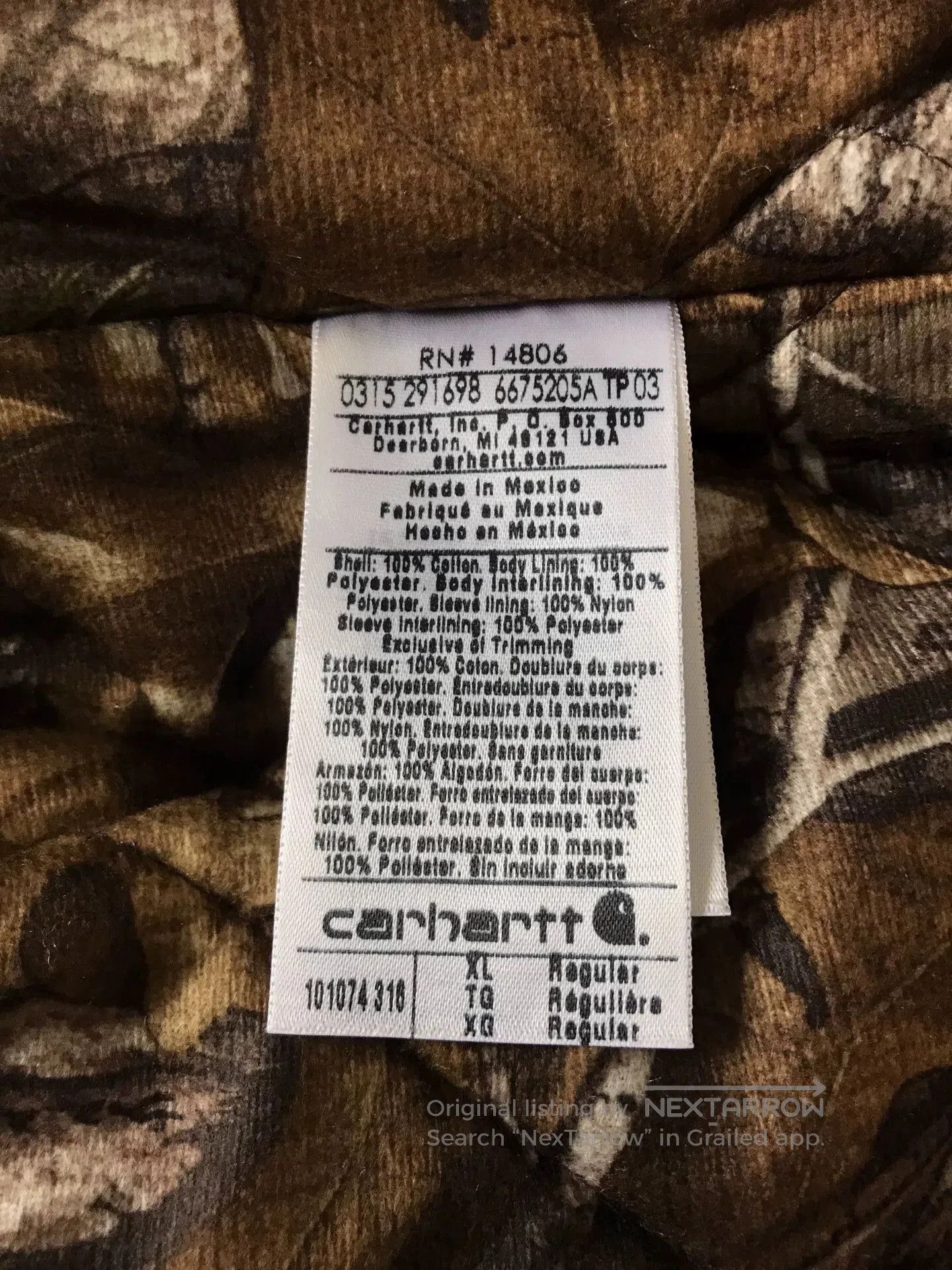 Carhartt Carhartt Realtree 101074 XL Canvas Jacket. Size US XL / EU 56 / 4 - 9 Thumbnail