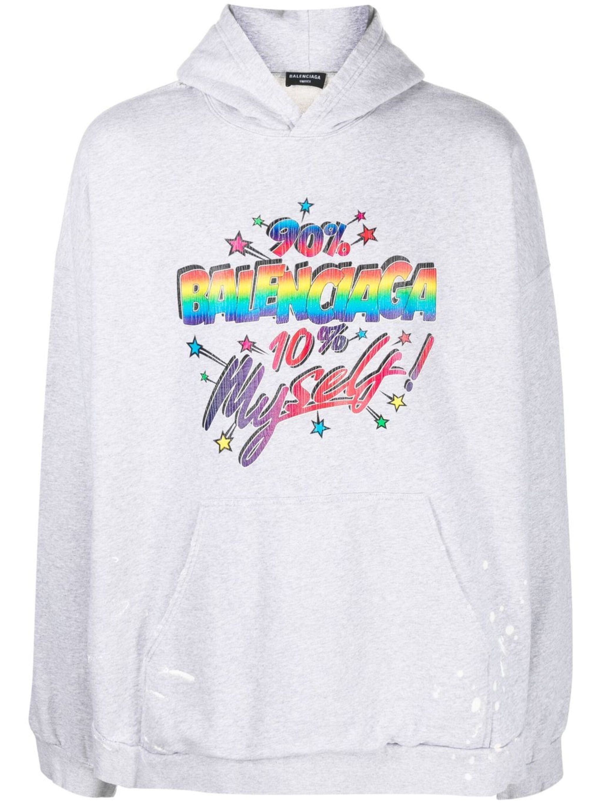 Balenciaga o1bcso1str1224 90 10 Hoodie Wide Fit in Grey Size US L / EU 52-54 / 3 - 1 Thumbnail