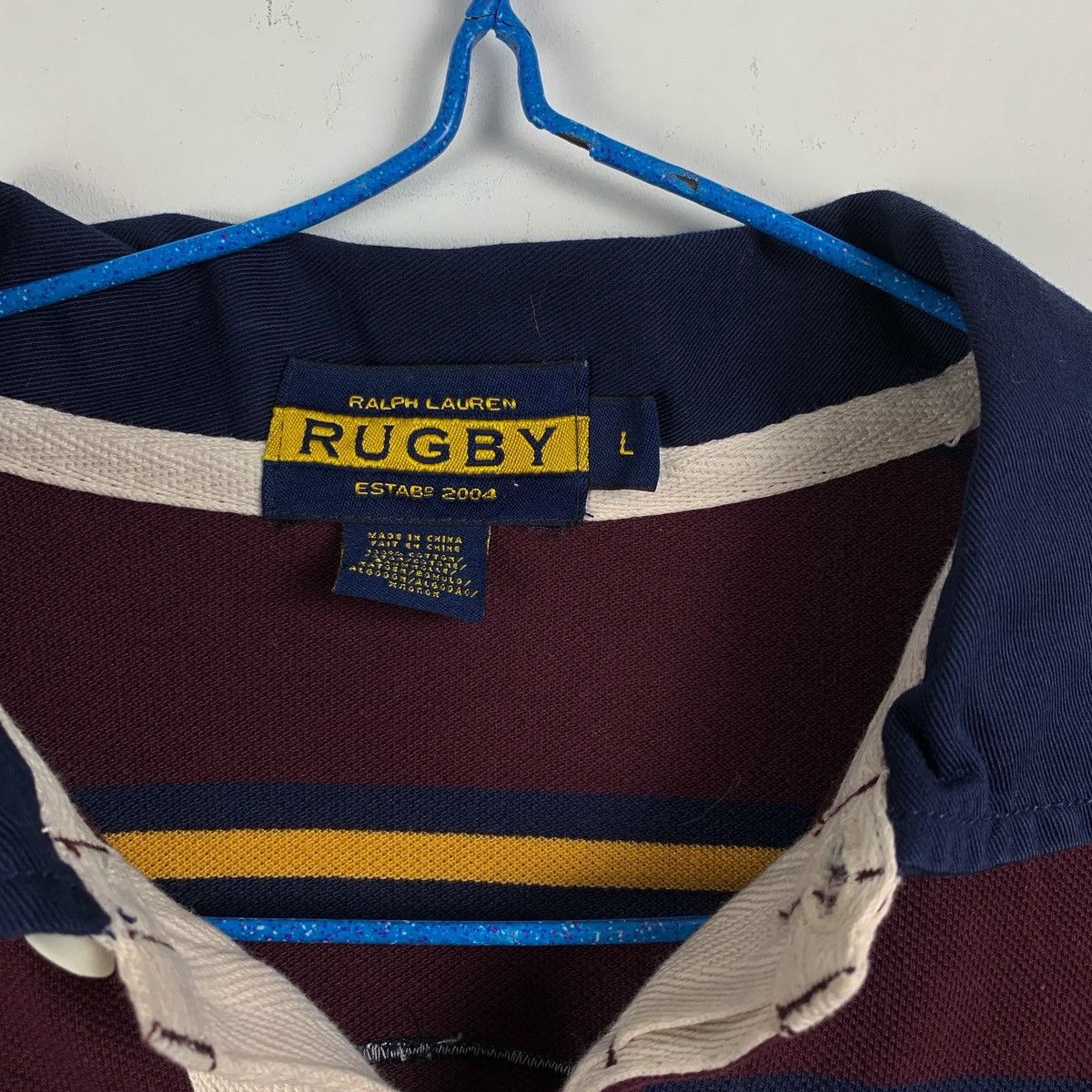 Polo Ralph Lauren Polo Ralph Lauren "2" Striped Rugby Long Sleeve Polo Shirt Size US L / EU 52-54 / 3 - 6 Thumbnail
