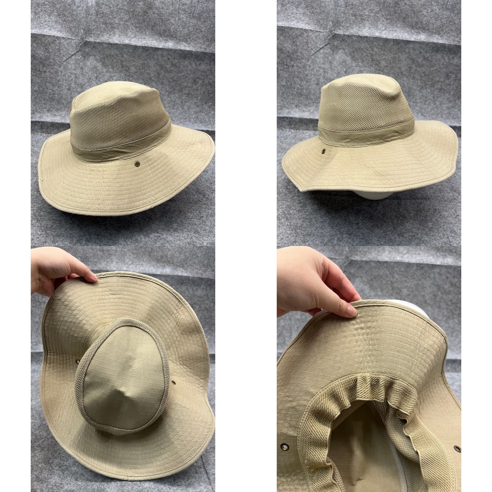 Vintage Goldoast Sunwear Bucket Hat Adult One Size Beige 100% Cotton Camp Beach Hat/Cap Unisex Adults Beige Bucket Hat 100% Cotton Summer Beach Camp Outdoor Size ONE SIZE - 8 Thumbnail