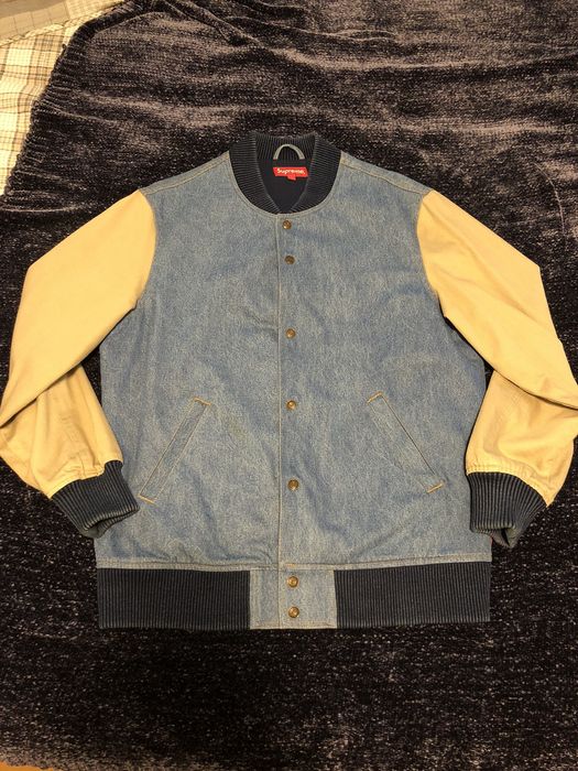 Supreme Supreme FW14 Denim Twill Varsity Jacket | Grailed