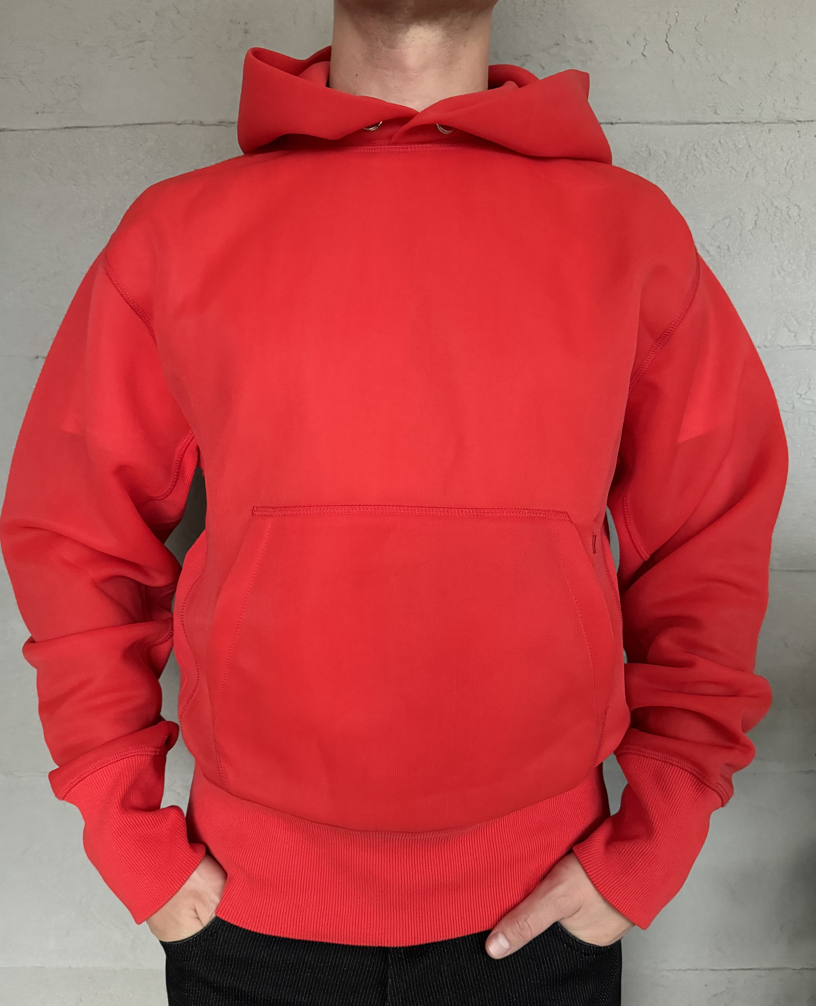 image of Helmut Lang Transparent Hoodie, Unisex in Red, Men's (Size Medium)