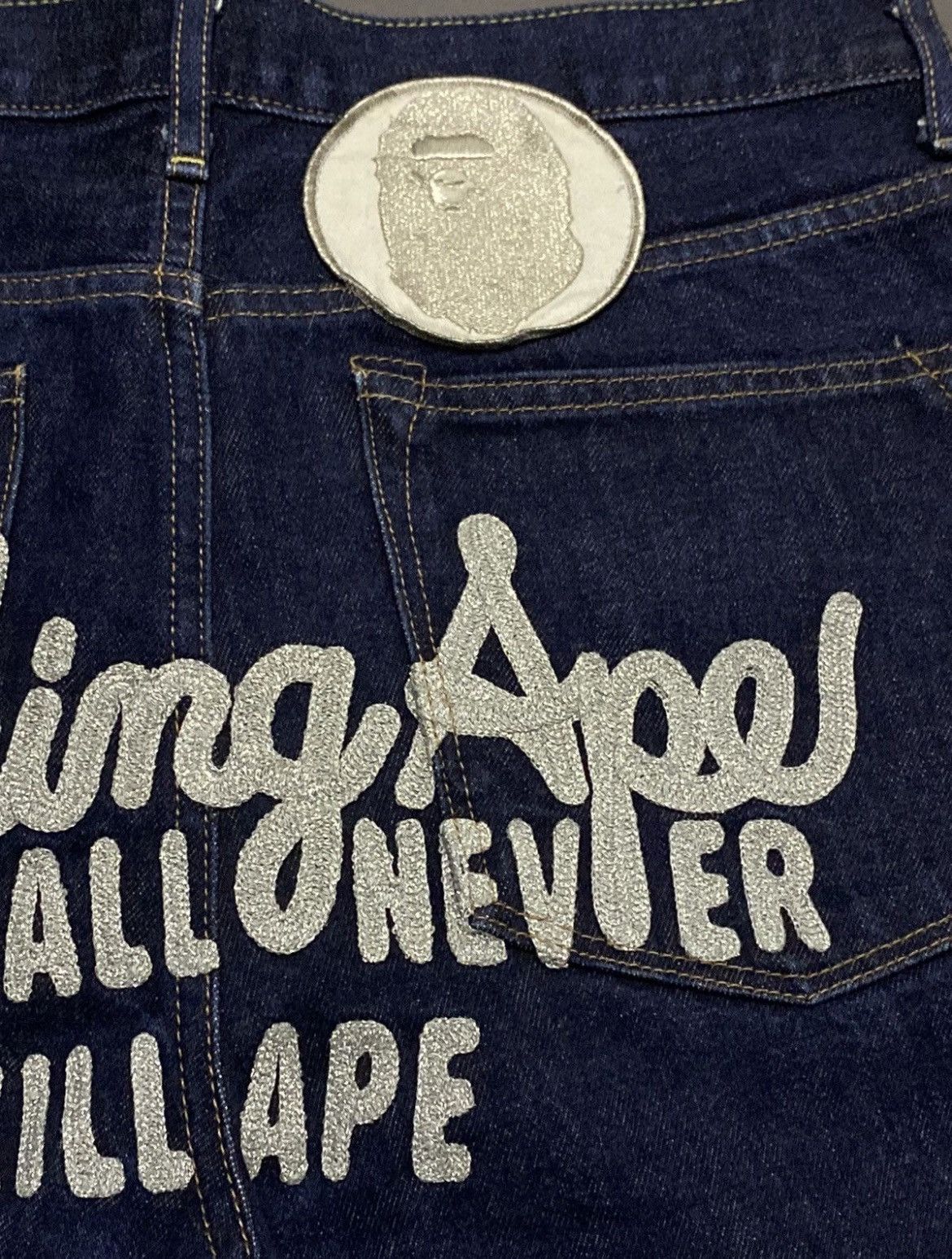 Bape Baggy Bathing Ape Jeans Size US 33 - 3 Thumbnail