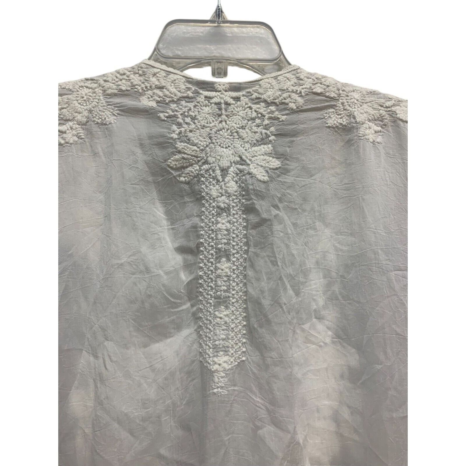 Johnny Was Johnny Was Boho Tunic Womens L White Embroidered Sleeveless Size S / US 4 / IT 40 - 8 Thumbnail