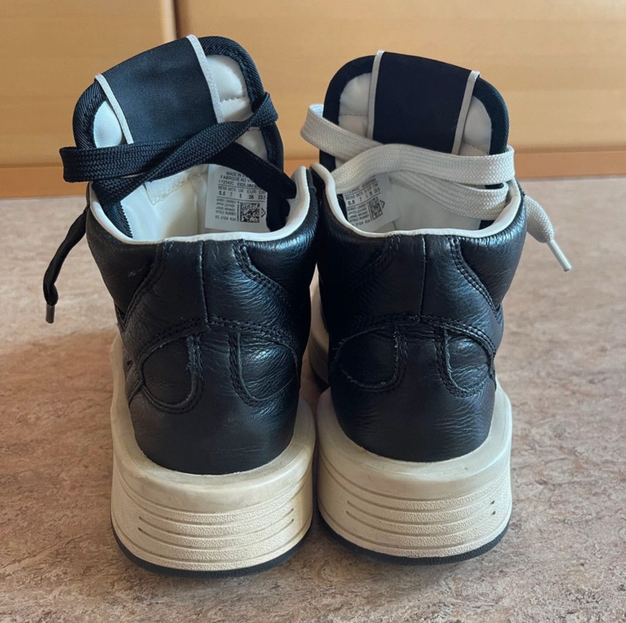 Converse × Rick Owens Drkshdw Rick Owens x Converse DRKSHDW TURBOWPN Mid Black Cloud Cream Size US 5 / EU 37 - 4 Thumbnail