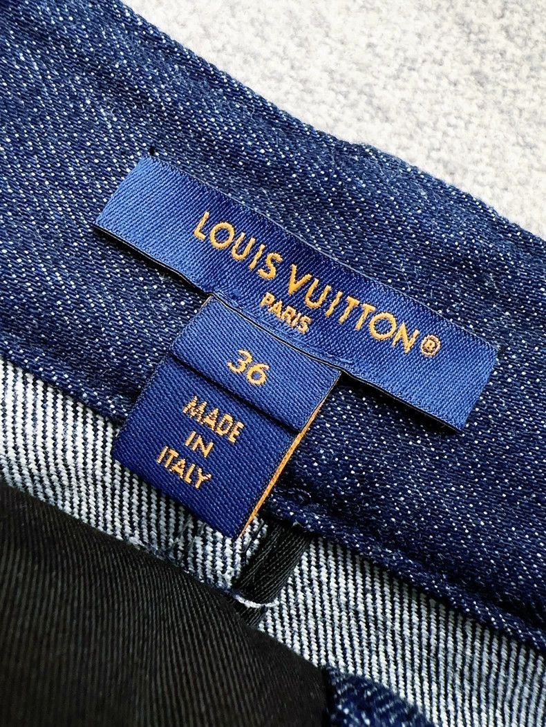 Louis Vuitton Louis Vuitton Blue Logo Zip Front Skirt- Size 35" - 5 Thumbnail