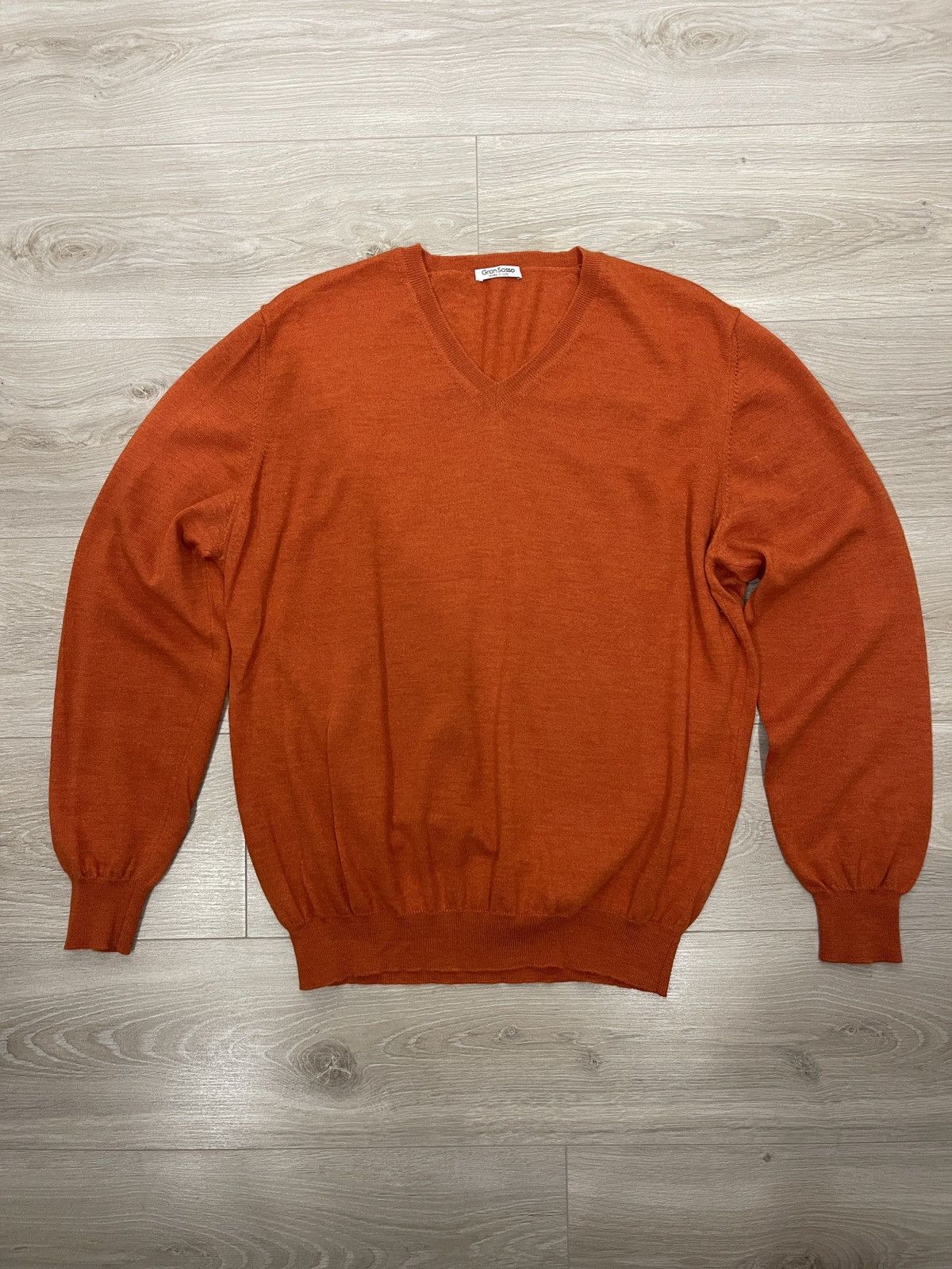 Gran Sasso Gran Sasso 100% Virgin Wool V-Neck Sweater / Pullover XL Size US XL / EU 56 / 4 - 8 Thumbnail