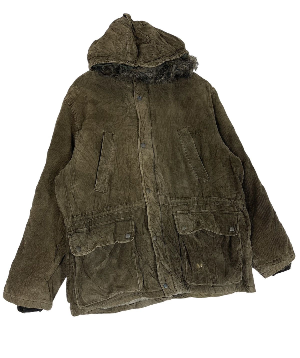 Giordano × Vintage GIORDANO EST 1981 CUDUROY PARKA JACKET Size US XL / EU 56 / 4 - 4 Thumbnail